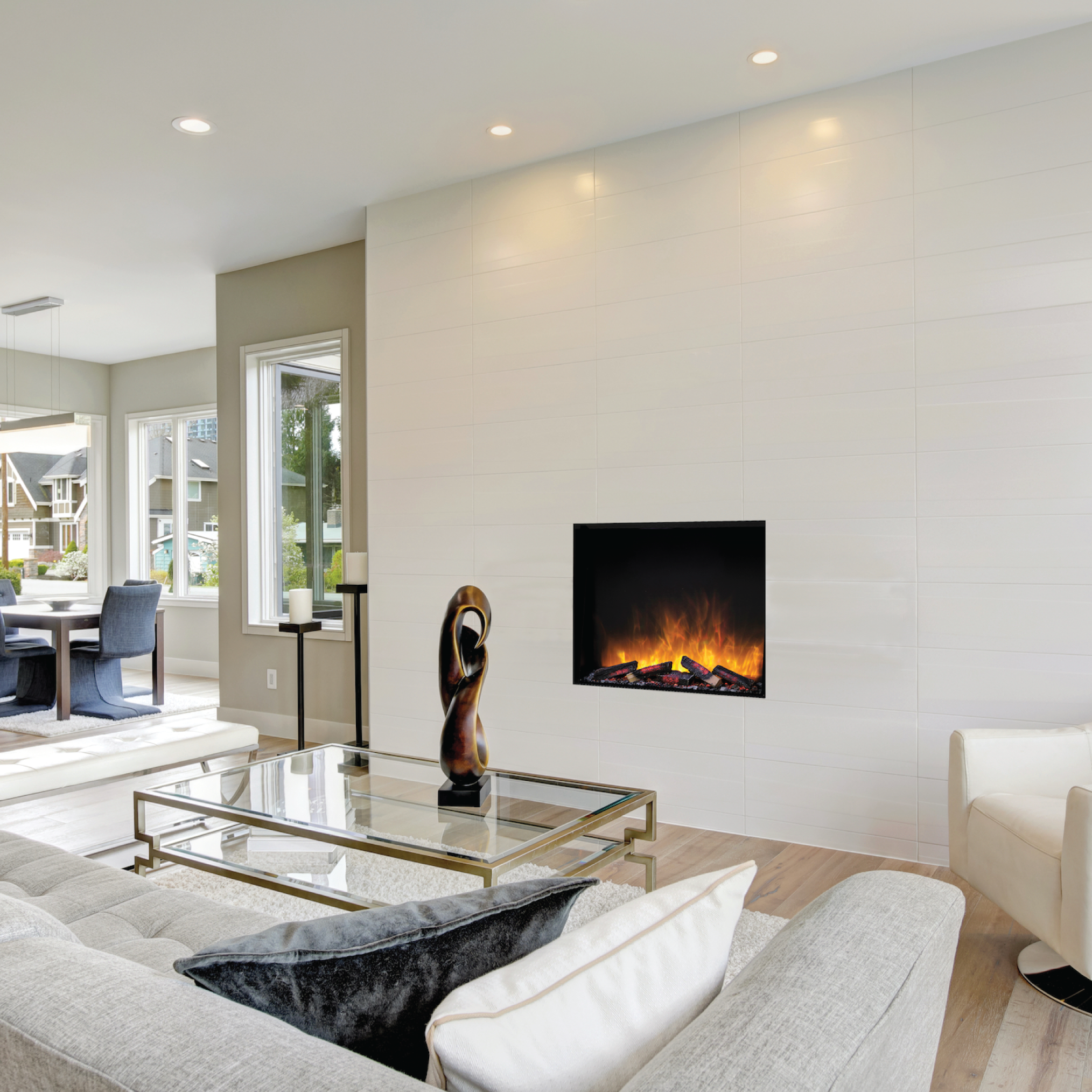 E-FX Slim Line 750T 30" Traditional Electric Fireplace with Logs