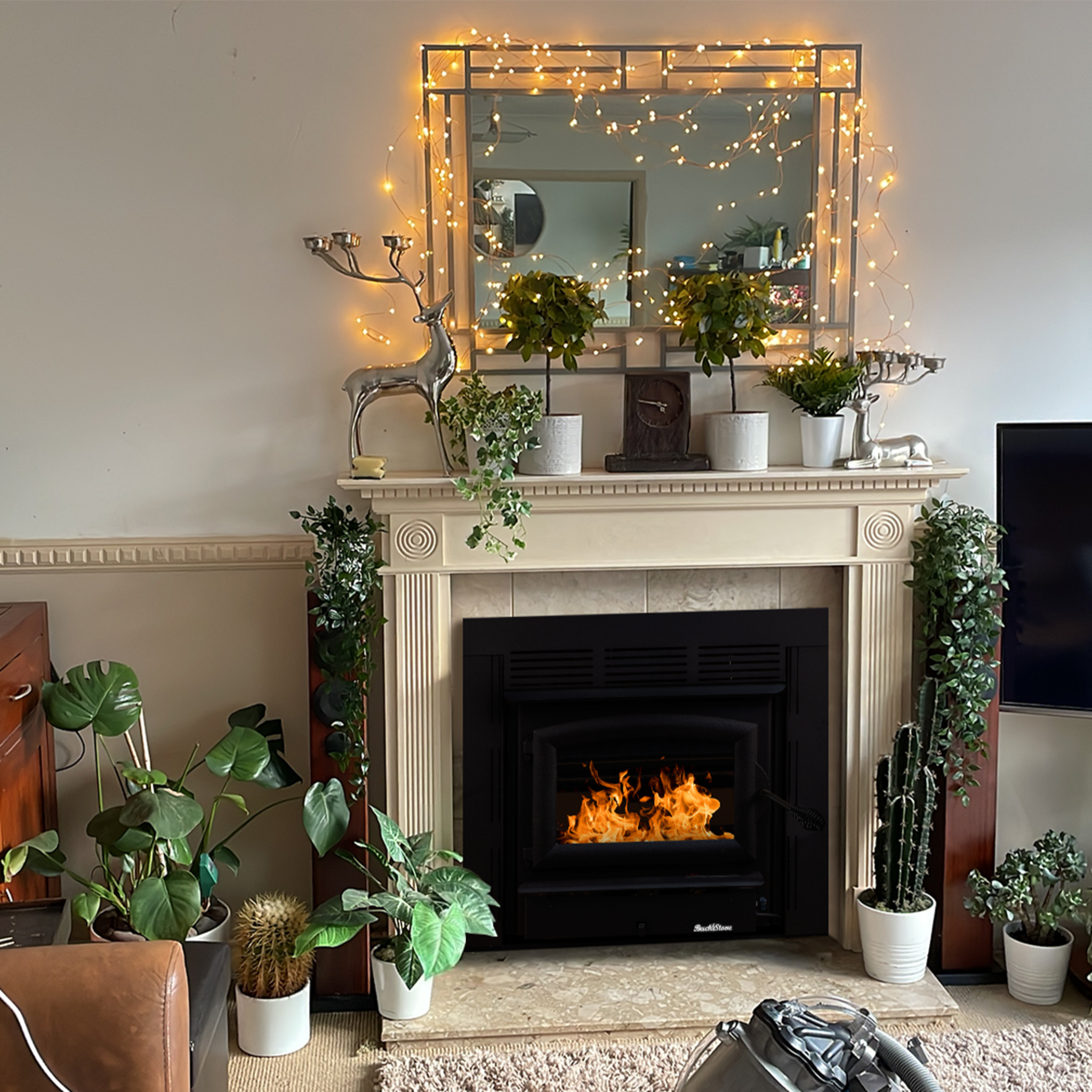 Model Zero-Clearance 21 Non-Catalytic Wood Fireplace with Black Door & Standard Blower Assembly