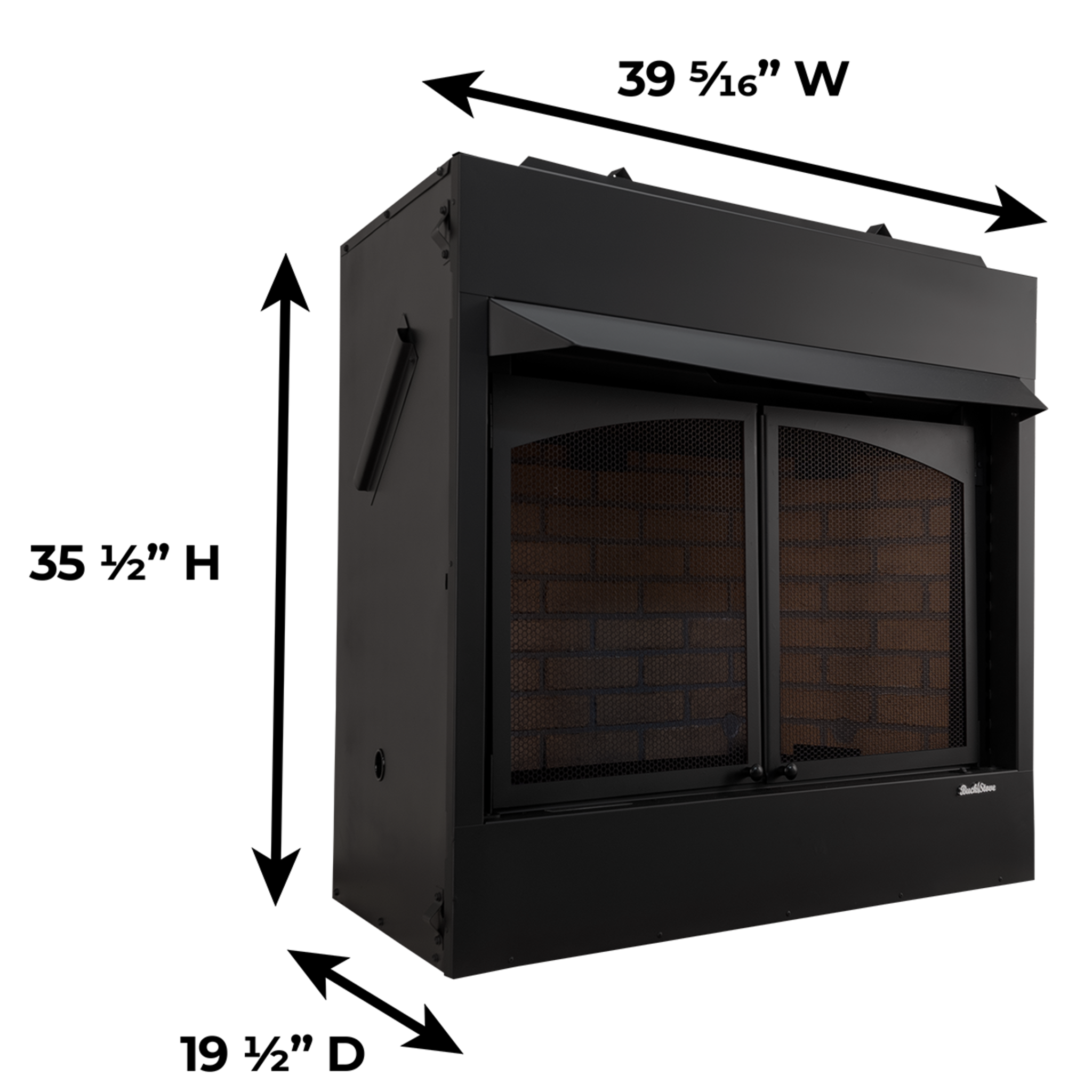 Model 36ZCBB & 42ZCBBXL Vent-Free Zero Clearance Builder Box with EmberVision 100 Oak Gas Logs