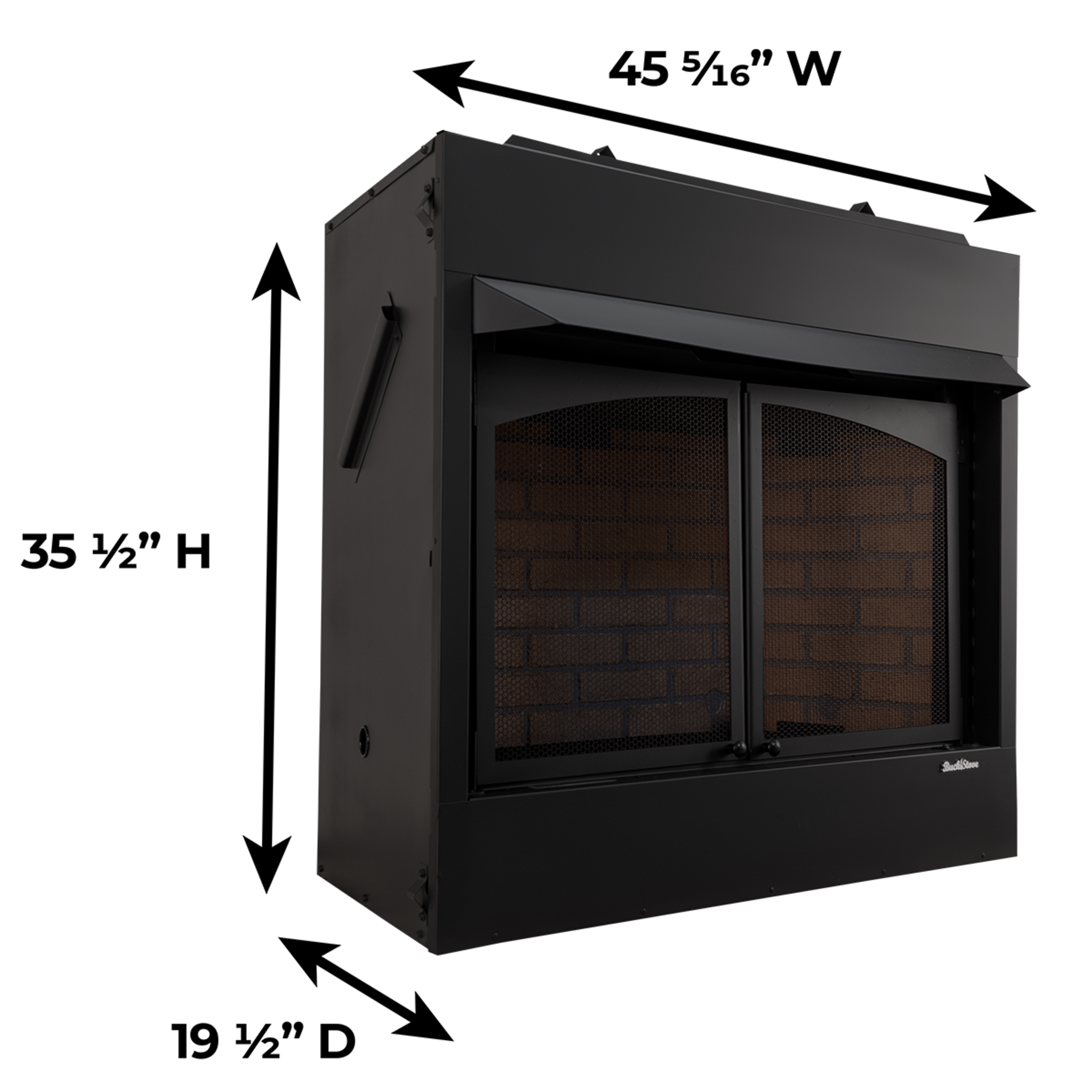 Model 36ZCBB & 42ZCBBXL Vent-Free Zero Clearance Builder Box with EmberVision 100 Oak Gas Logs
