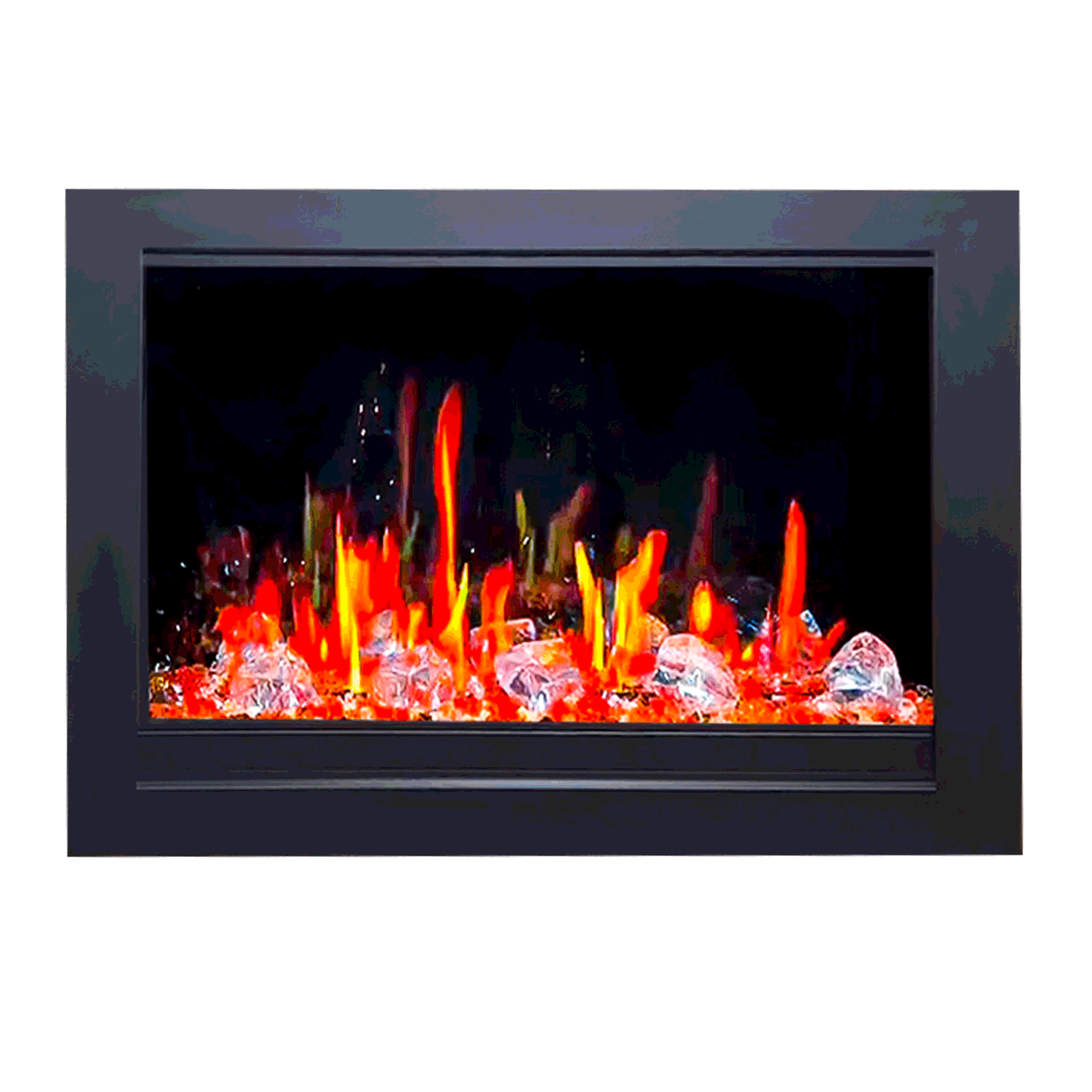 Litedeer Homes LiteStar Smart Electric Fireplace with Crushed Ice Rocks