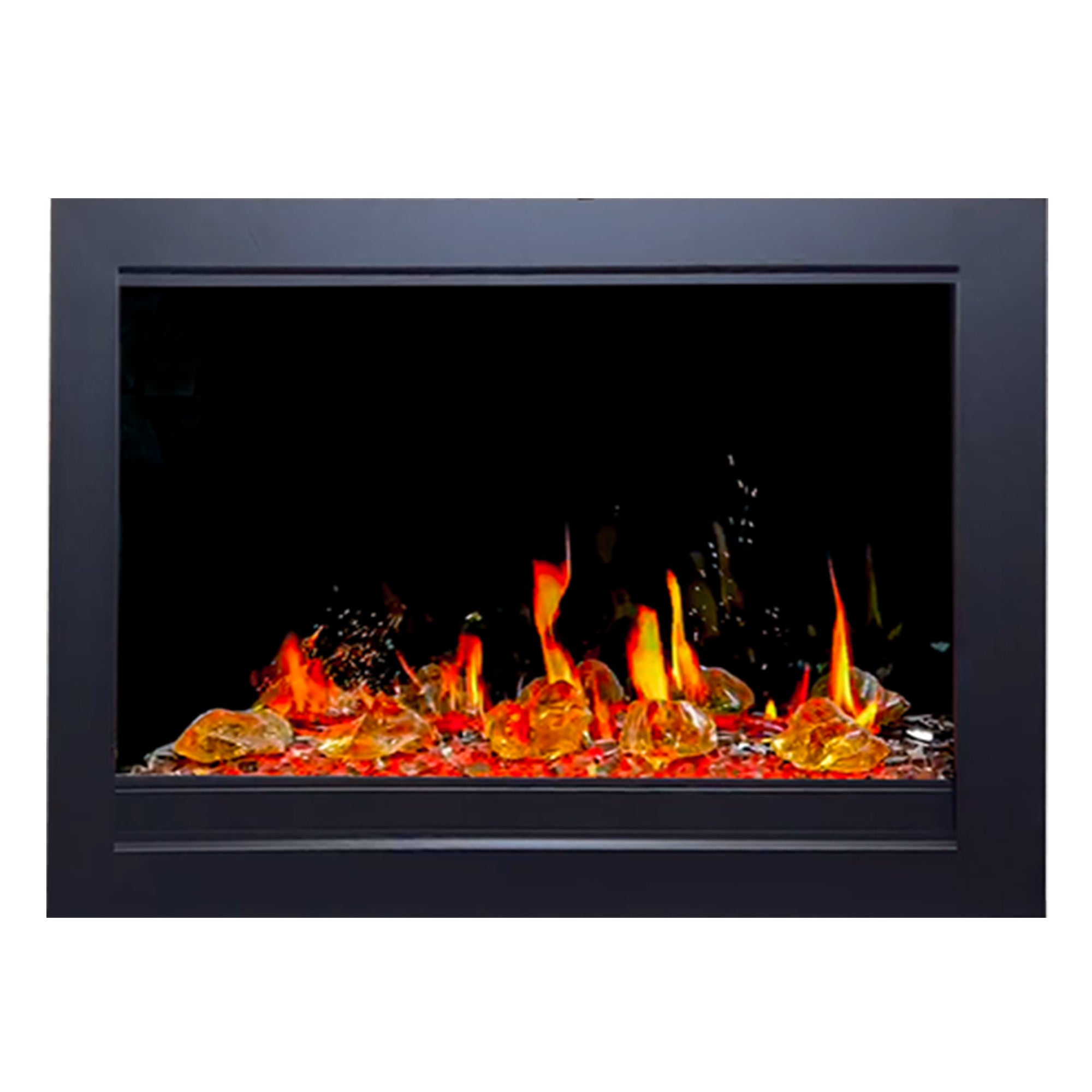 Litedeer Homes LiteStar Smart Electric Fireplace with Reflective Amber Glass