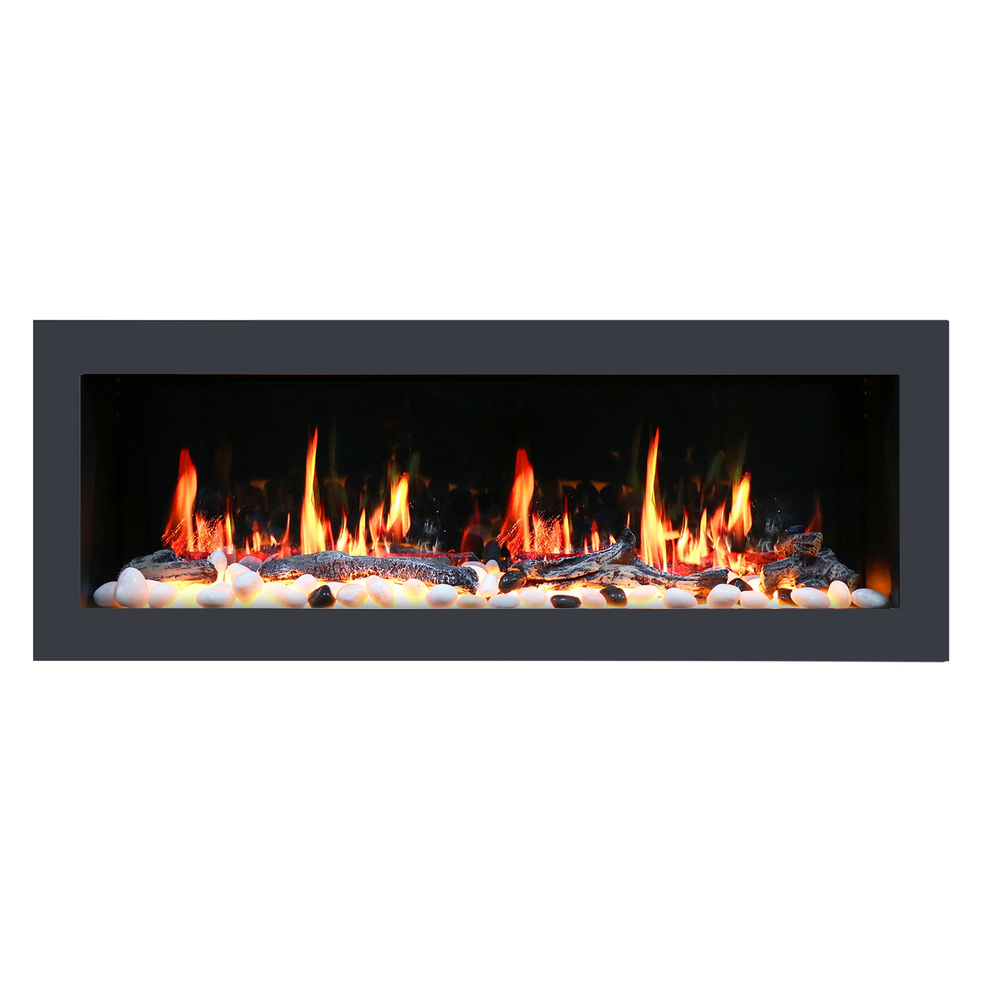Latitude II 48" Smart Wall-Mount Electric Fireplace with Driftwood Logs and River Rock (Model ZEF48X)