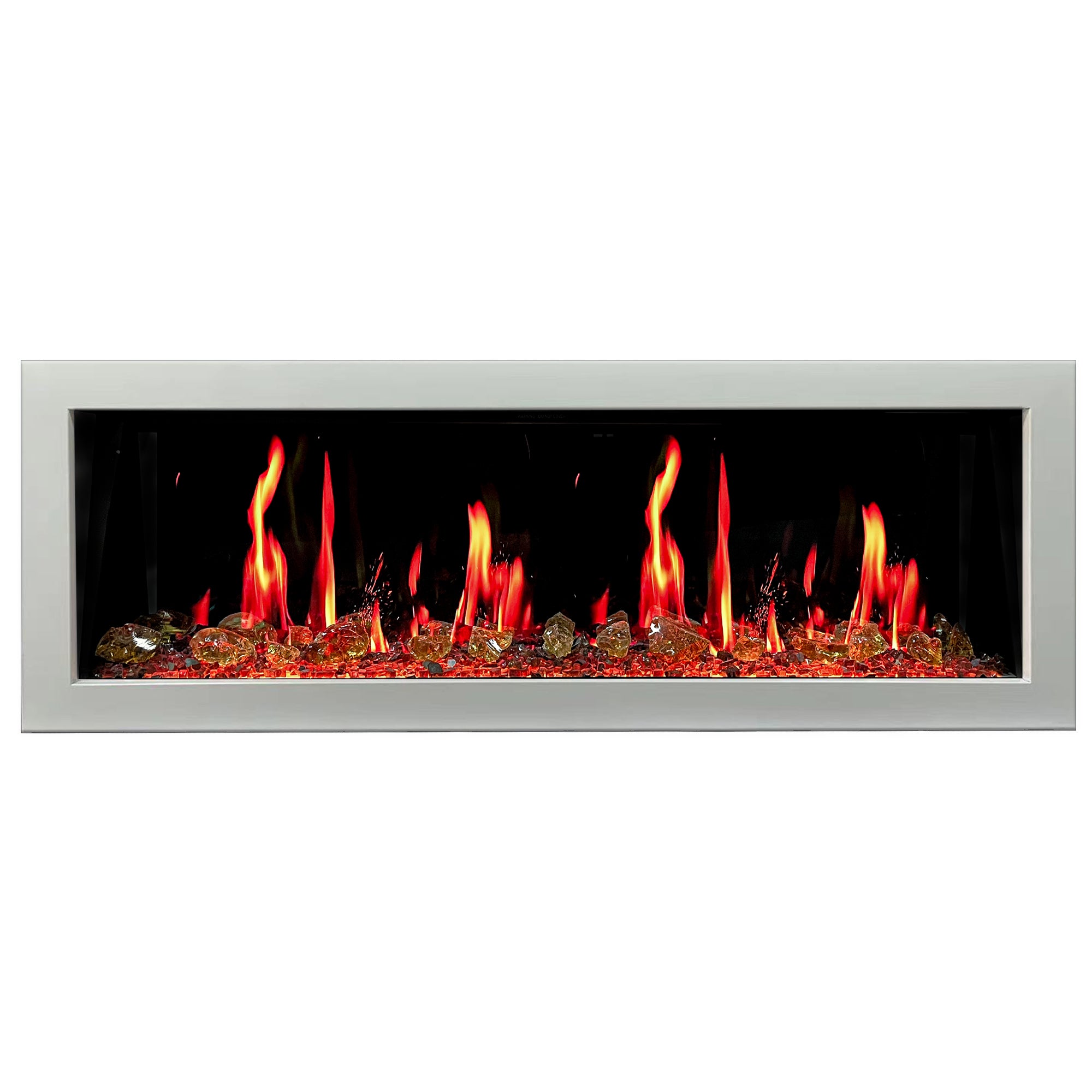 Litedeer Homes Gloria II Smart Wall-Mount Electric Fireplace with Reflective Amber Glass