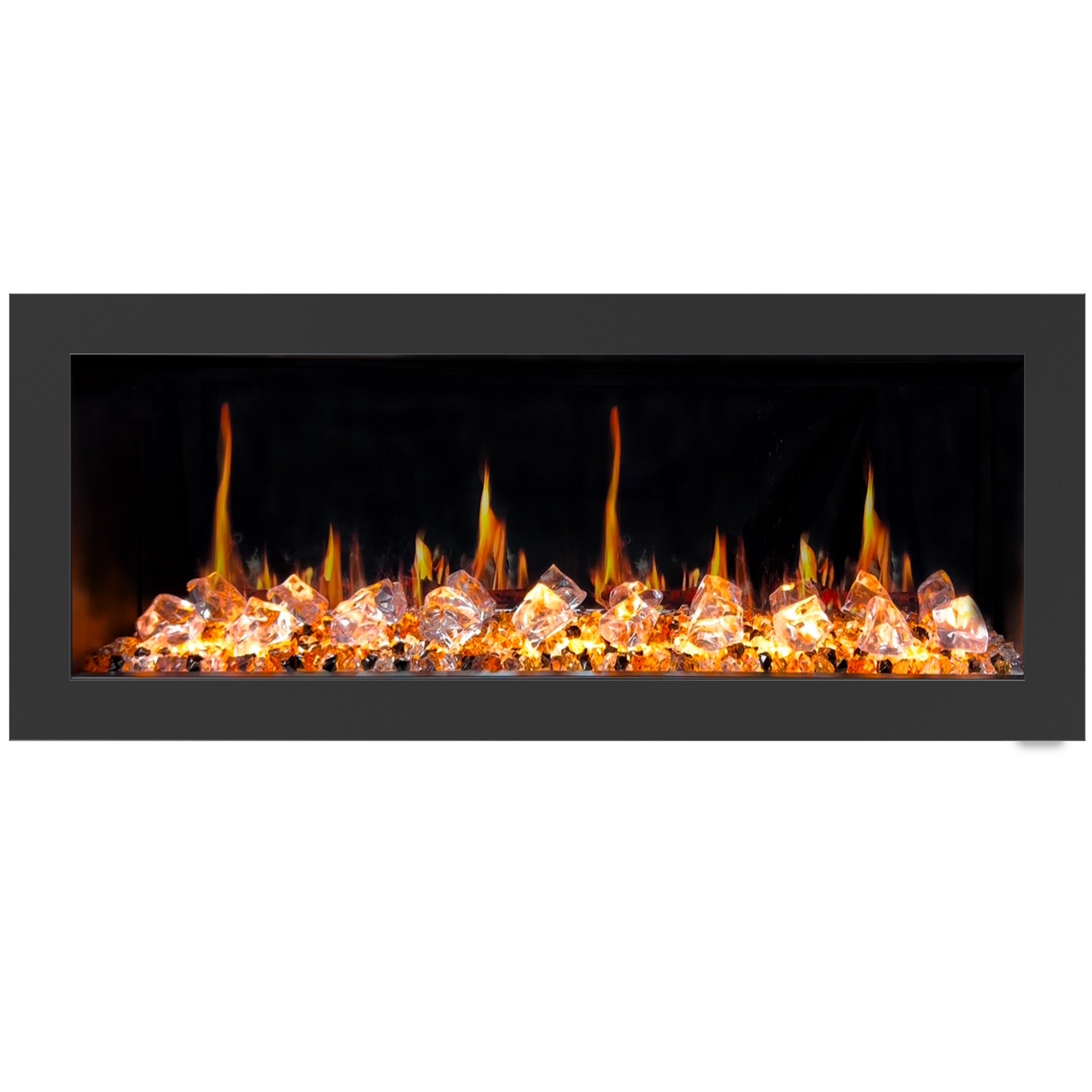 Litedeer Homes Latitude II Smart Wall-Mount Electric Fireplace with Crushed Ice Rocks