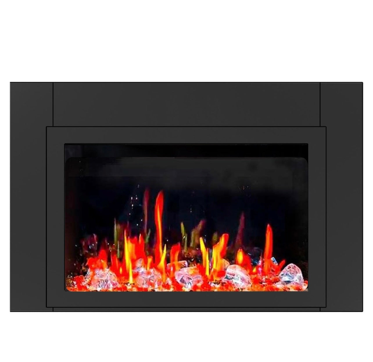 Litedeer Homes LiteStar Smart with Crushed Ice Rocks Electric Fireplace