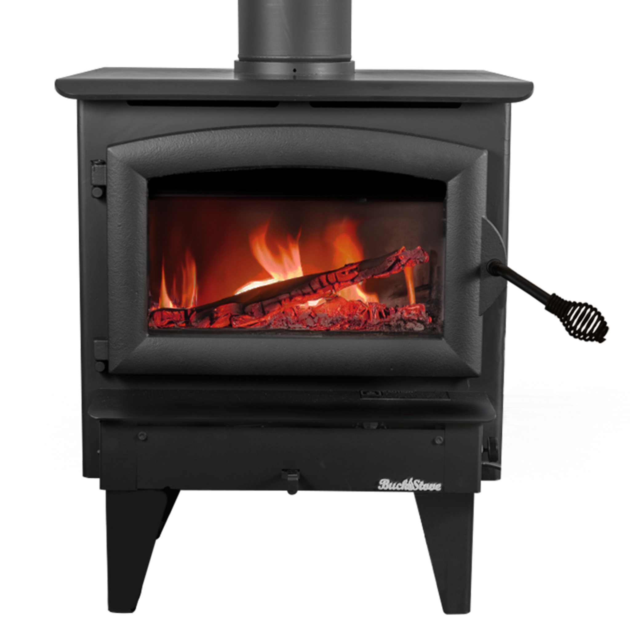 Model 21 Non-Catalytic Wood Stove with Black Door & Standard Blower Assembly