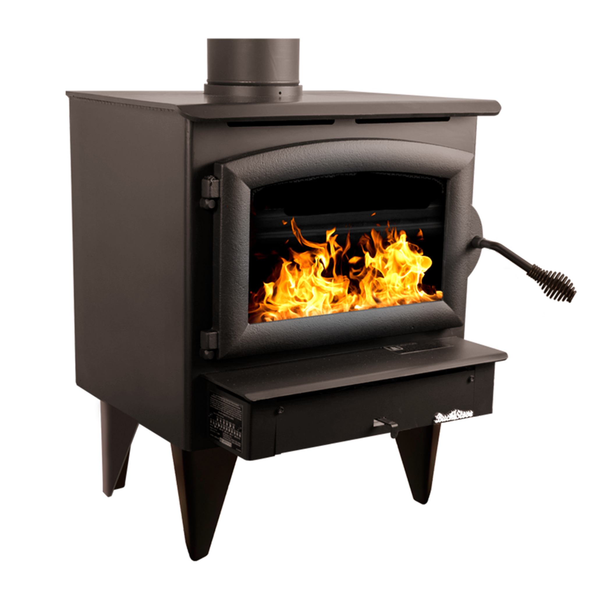 Model 21 Non-Catalytic Wood Stove with Black Door & Standard Blower Assembly