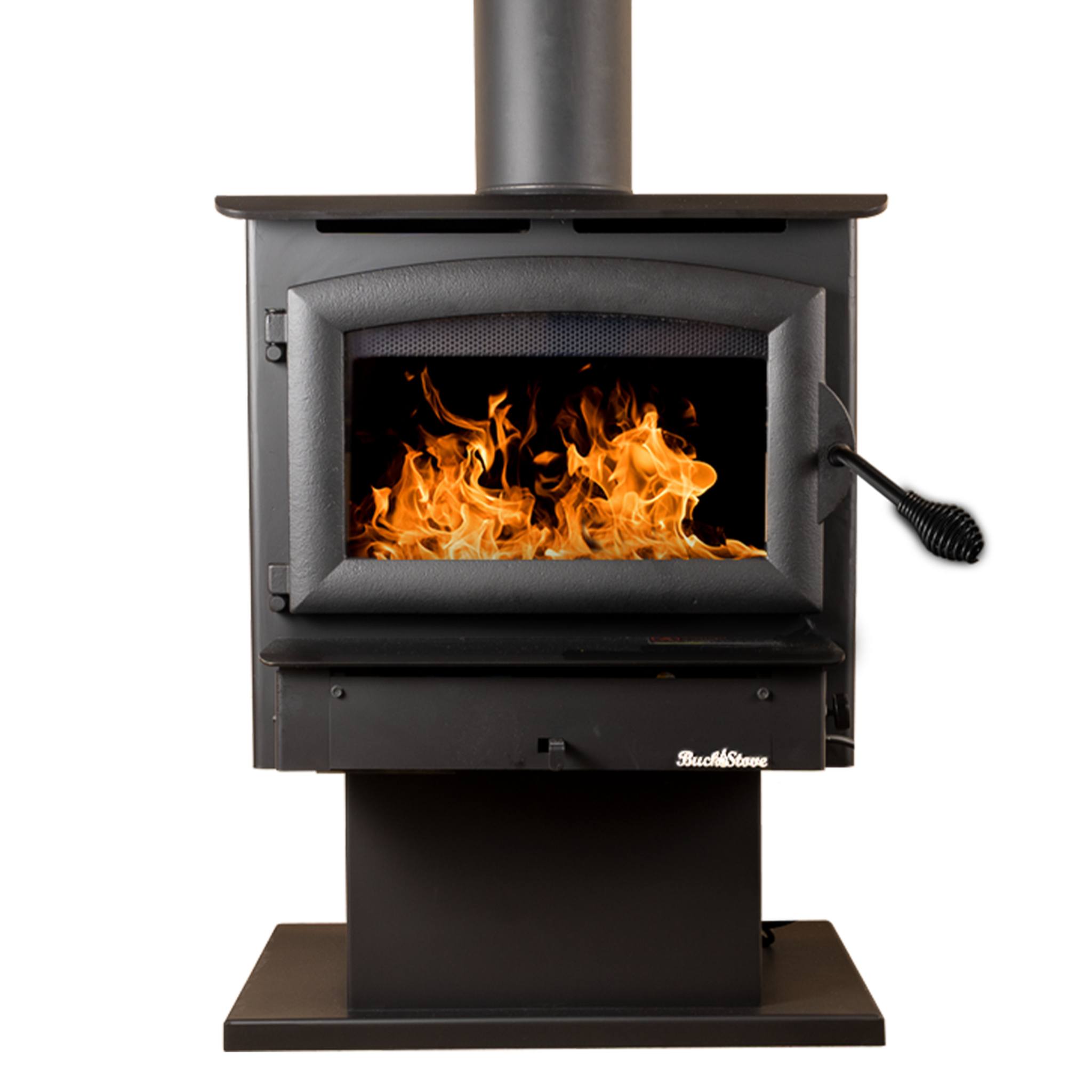 Model 21 Non-Catalytic Wood Stove with Black Door & Standard Blower Assembly