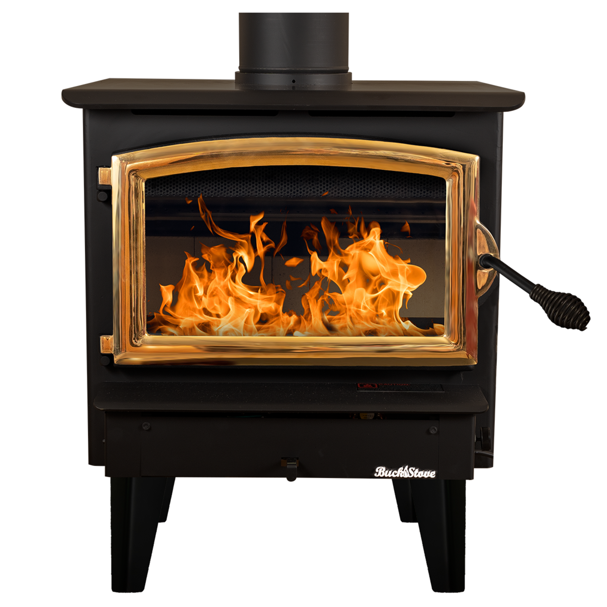 Model 21 Non-Catalytic Wood Stove with Gold Door & Standard Blower Assembly