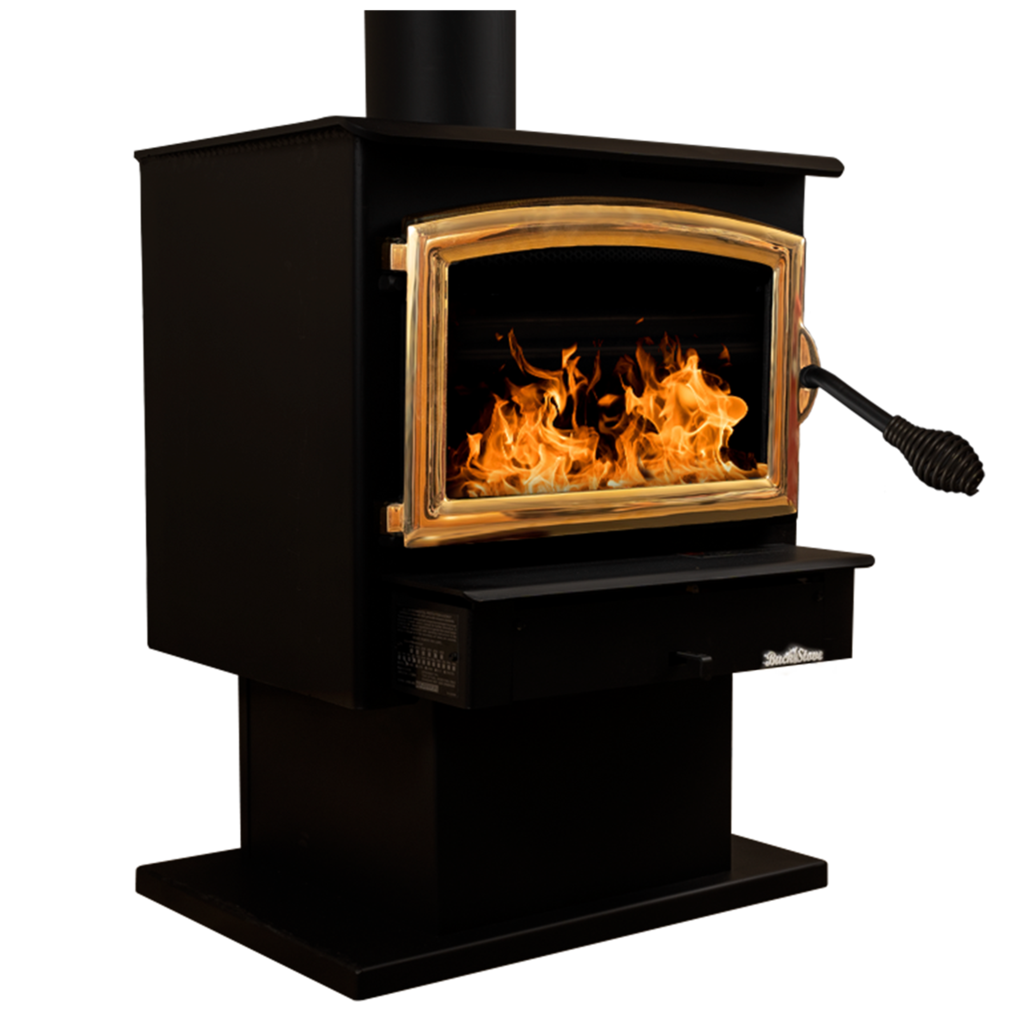 Model 21 Non-Catalytic Wood Stove with Gold Door & Standard Blower Assembly