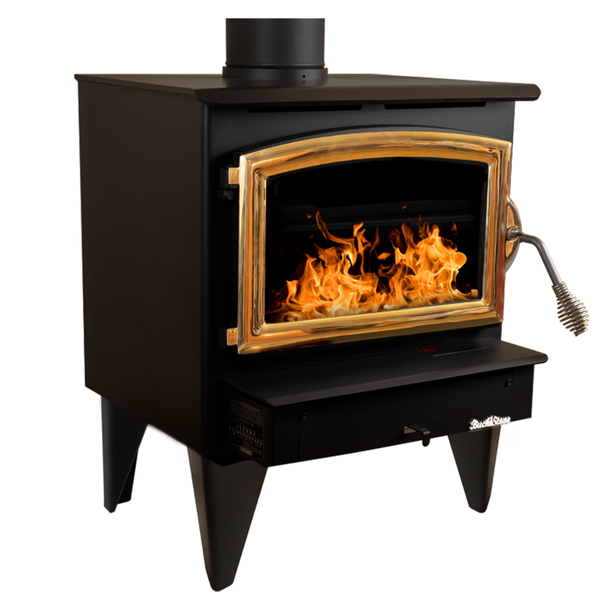 Model 21 Non-Catalytic Wood Stove with Gold Door & Standard Blower Assembly