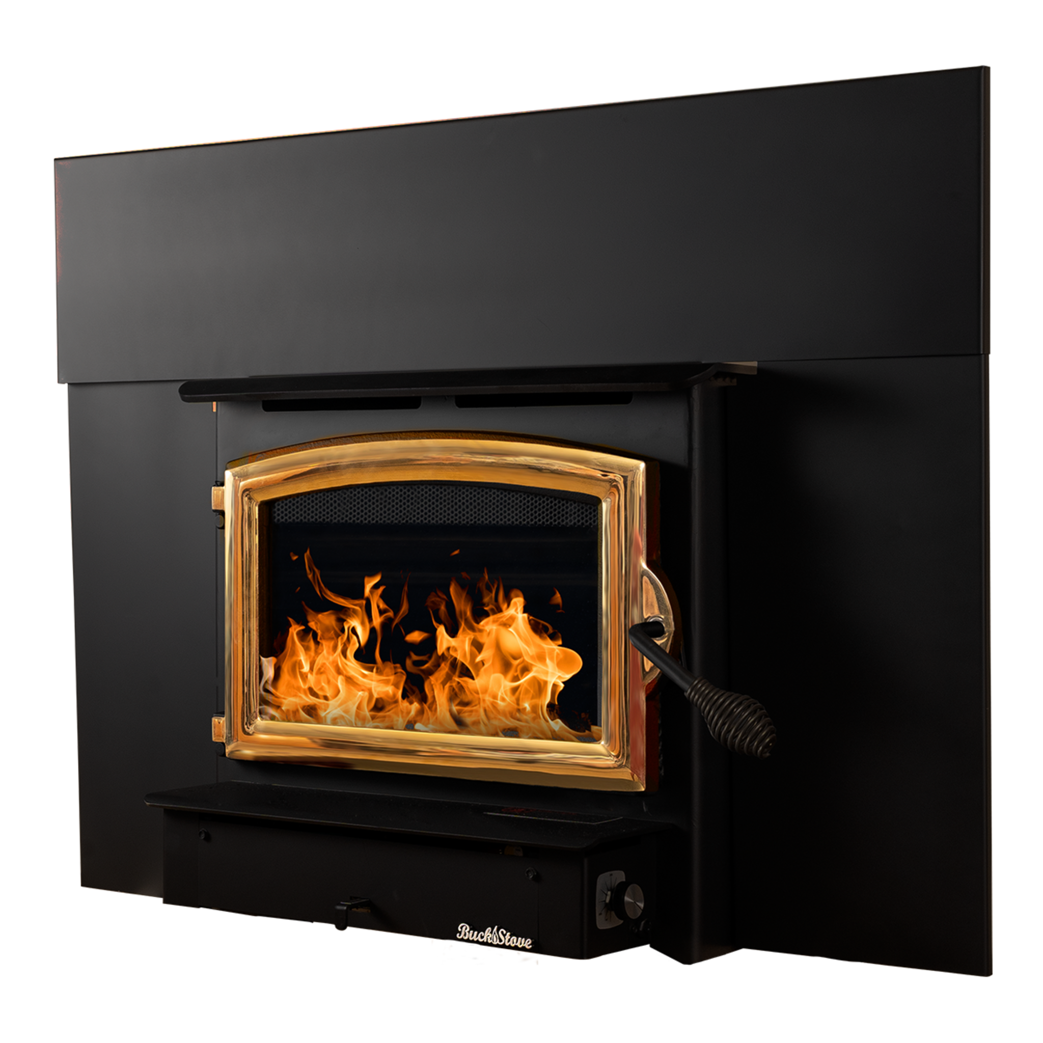 Model 21 Non-Catalytic Wood Stove with Gold Door & Standard Blower Assembly