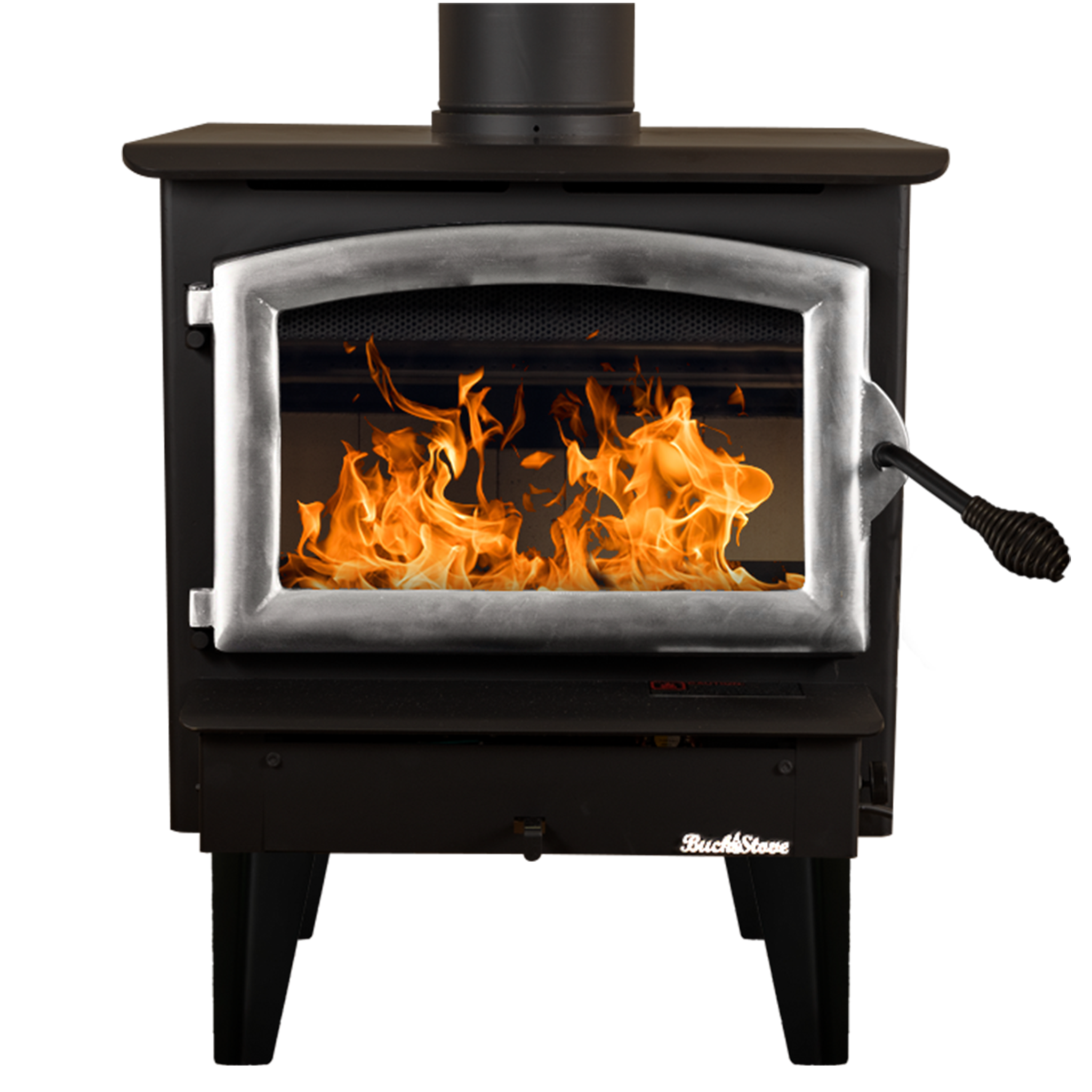 Model 21 Non-Catalytic Wood Stove with Pewter Door & Standard Blower Assembly