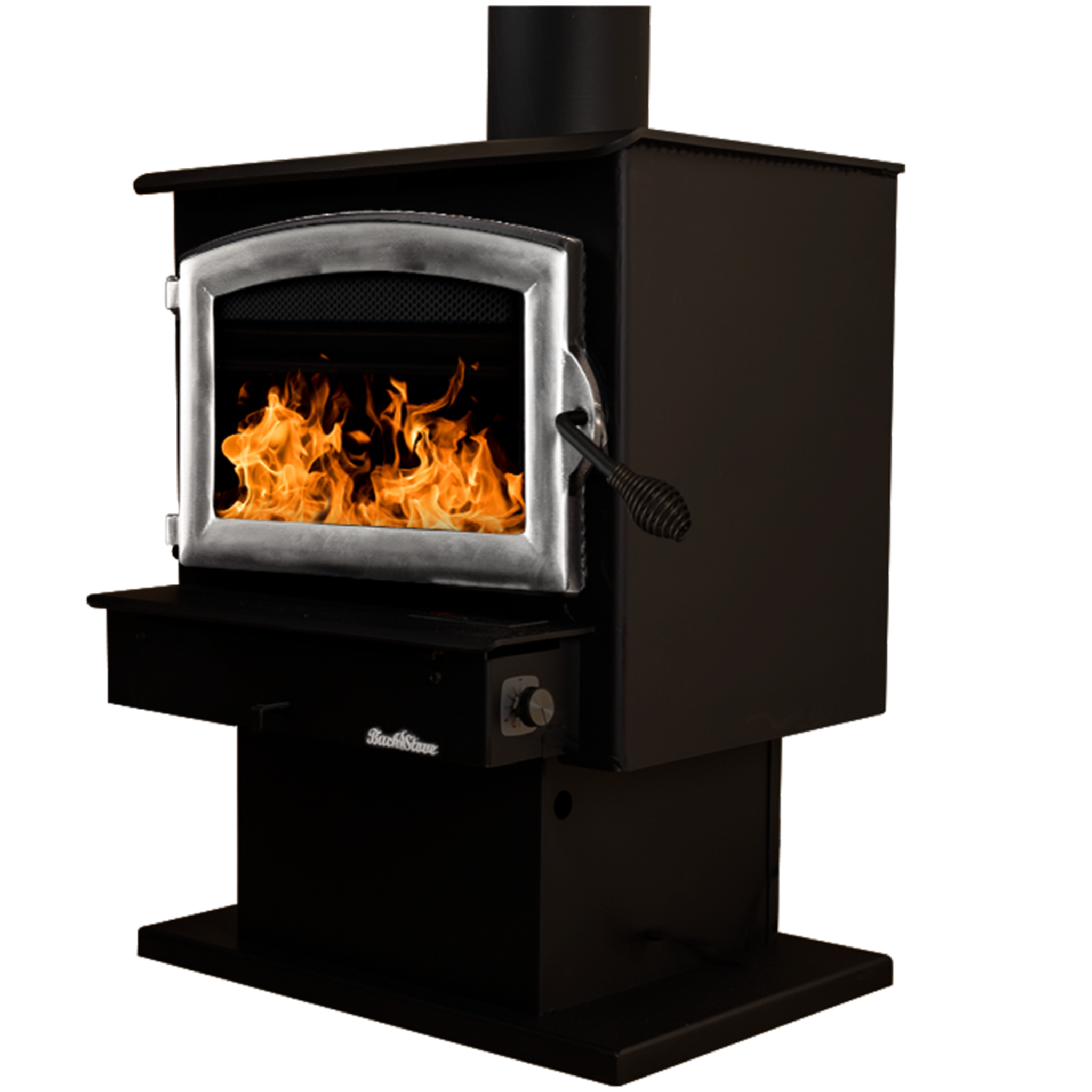 Model 21 Non-Catalytic Wood Stove with Pewter Door & Standard Blower Assembly