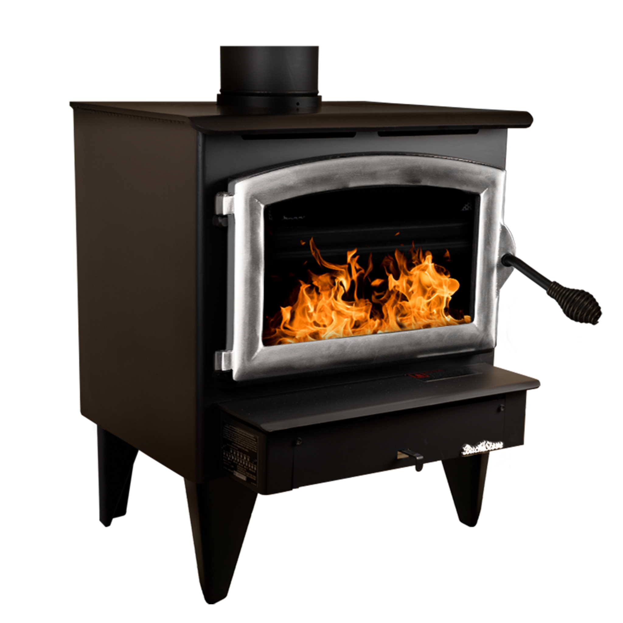 Model 21 Non-Catalytic Wood Stove with Pewter Door & Standard Blower Assembly