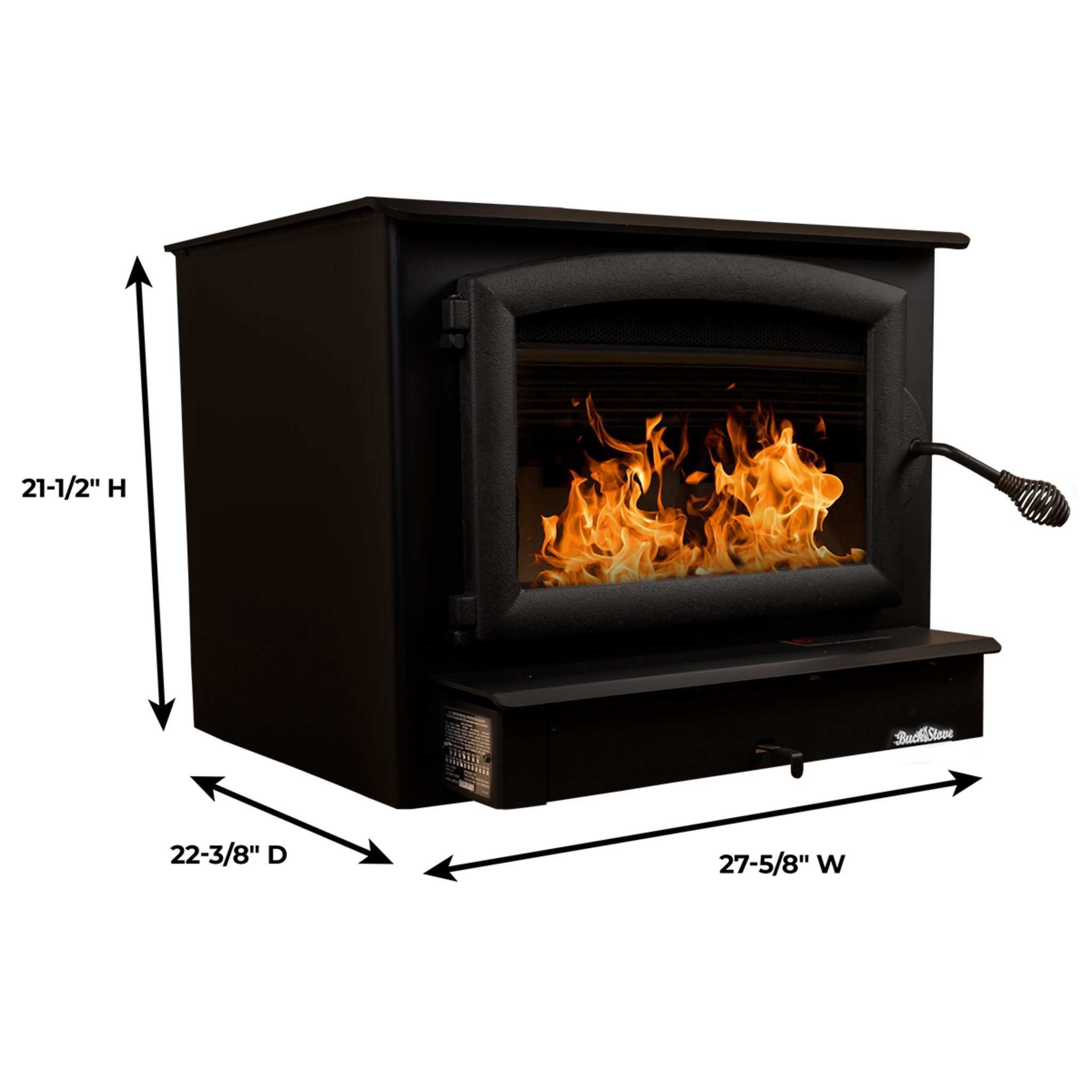 Model 74 Non-Catalytic Wood Stove with Black Door & Standard Blower Assembly