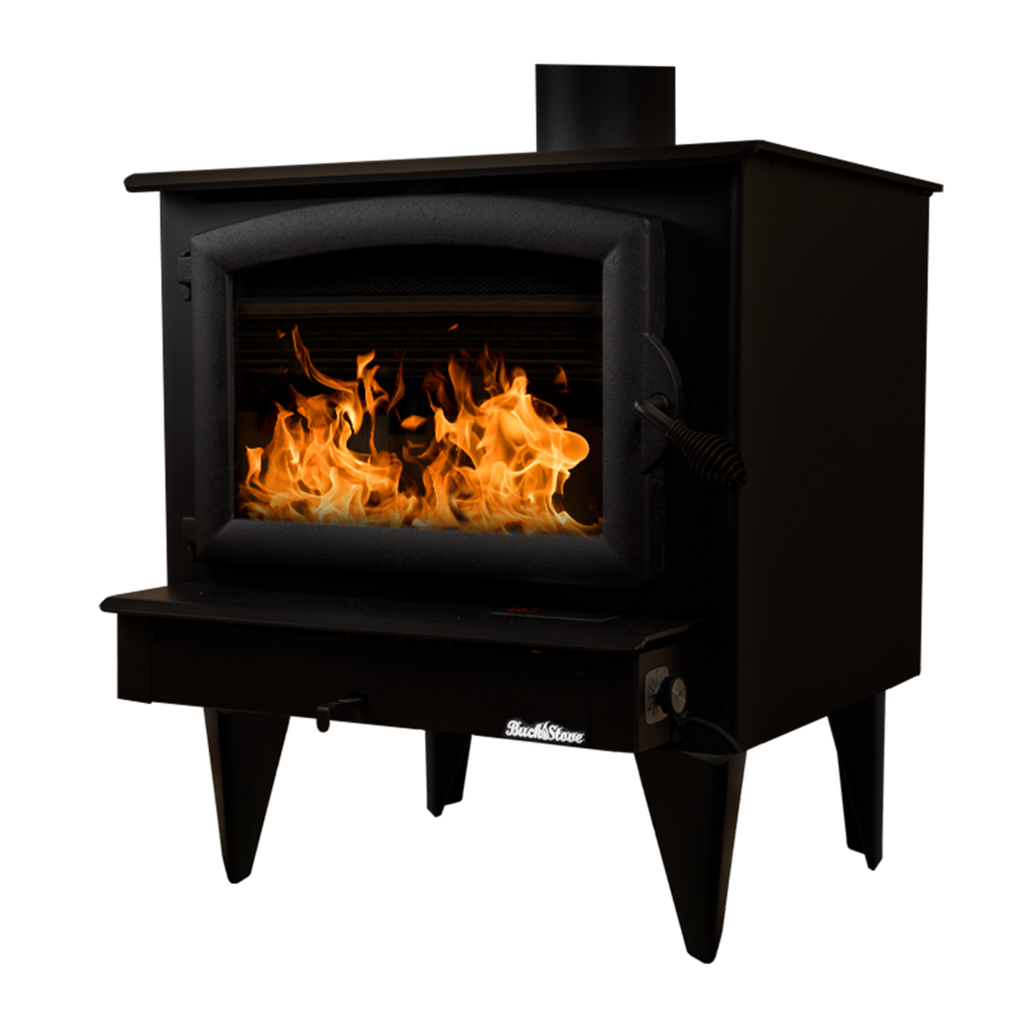 Model 74 Non-Catalytic Wood Stove with Black Door & Standard Blower Assembly