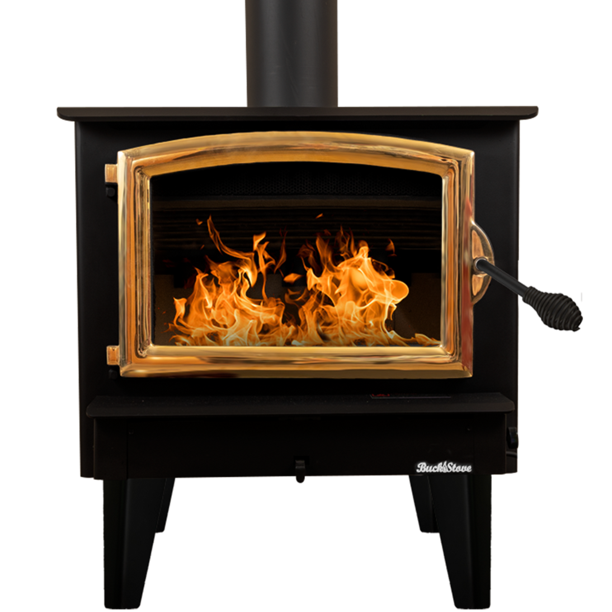 Model 74 Non-Catalytic Wood Stove with Gold Door & Standard Blower Assembly