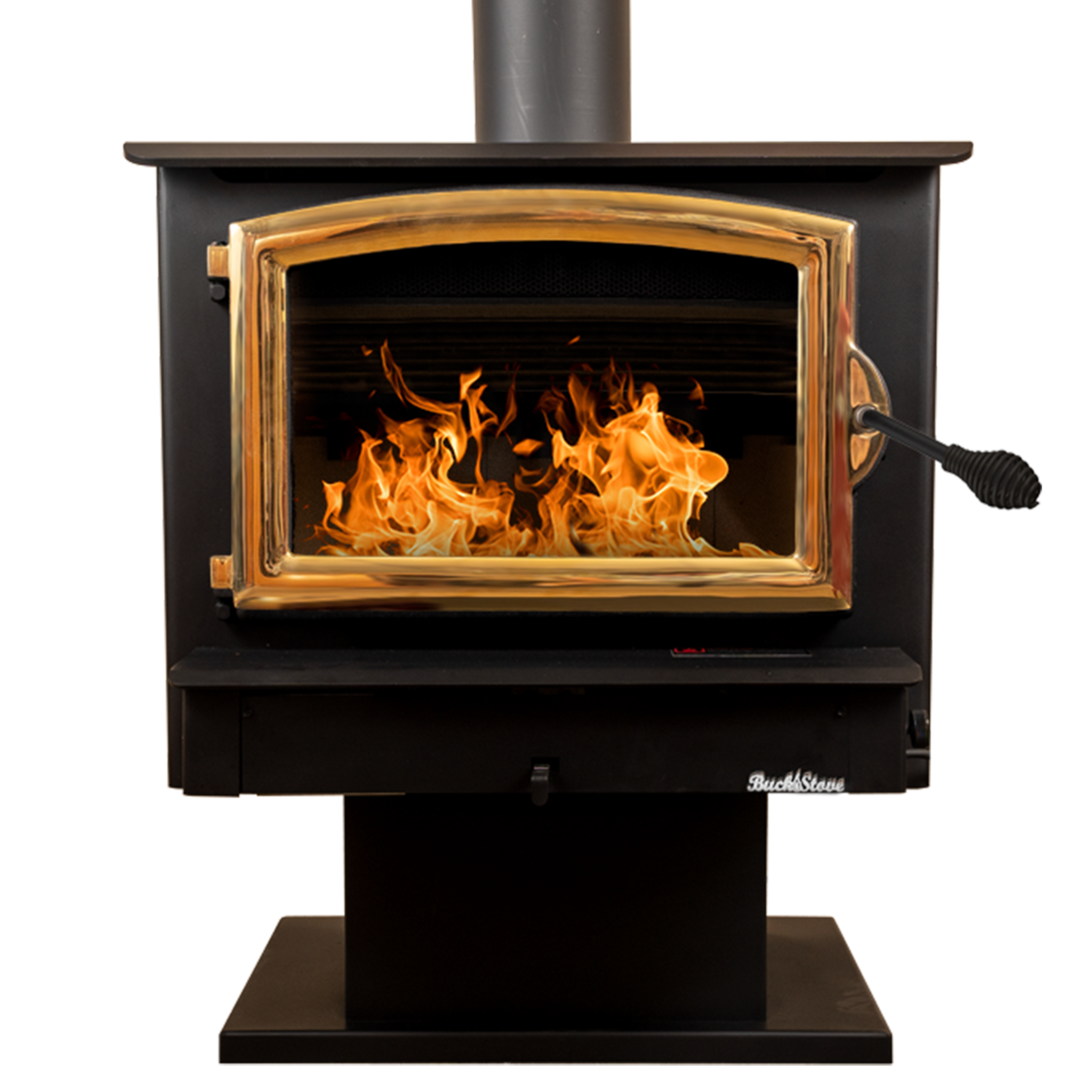 Model 74 Non-Catalytic Wood Stove with Gold Door & Standard Blower Assembly