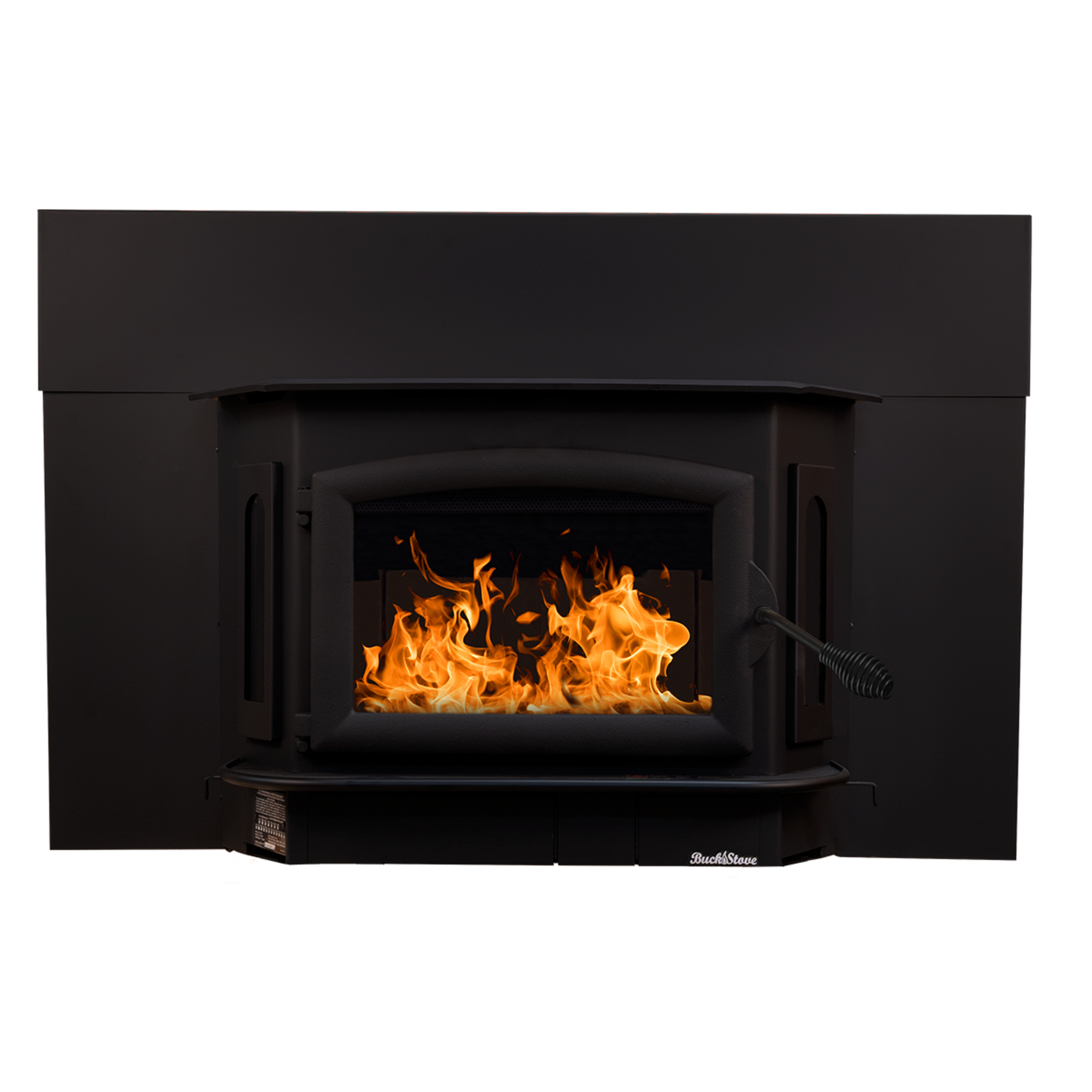 Model 81 Non-Catalytic Wood Stove with Black Door & Black Bay Windows