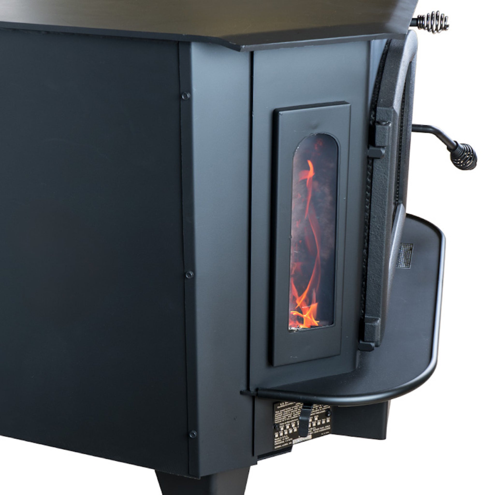 Model 91 Catalytic Wood Stove with Black Door & Black Bay Windows