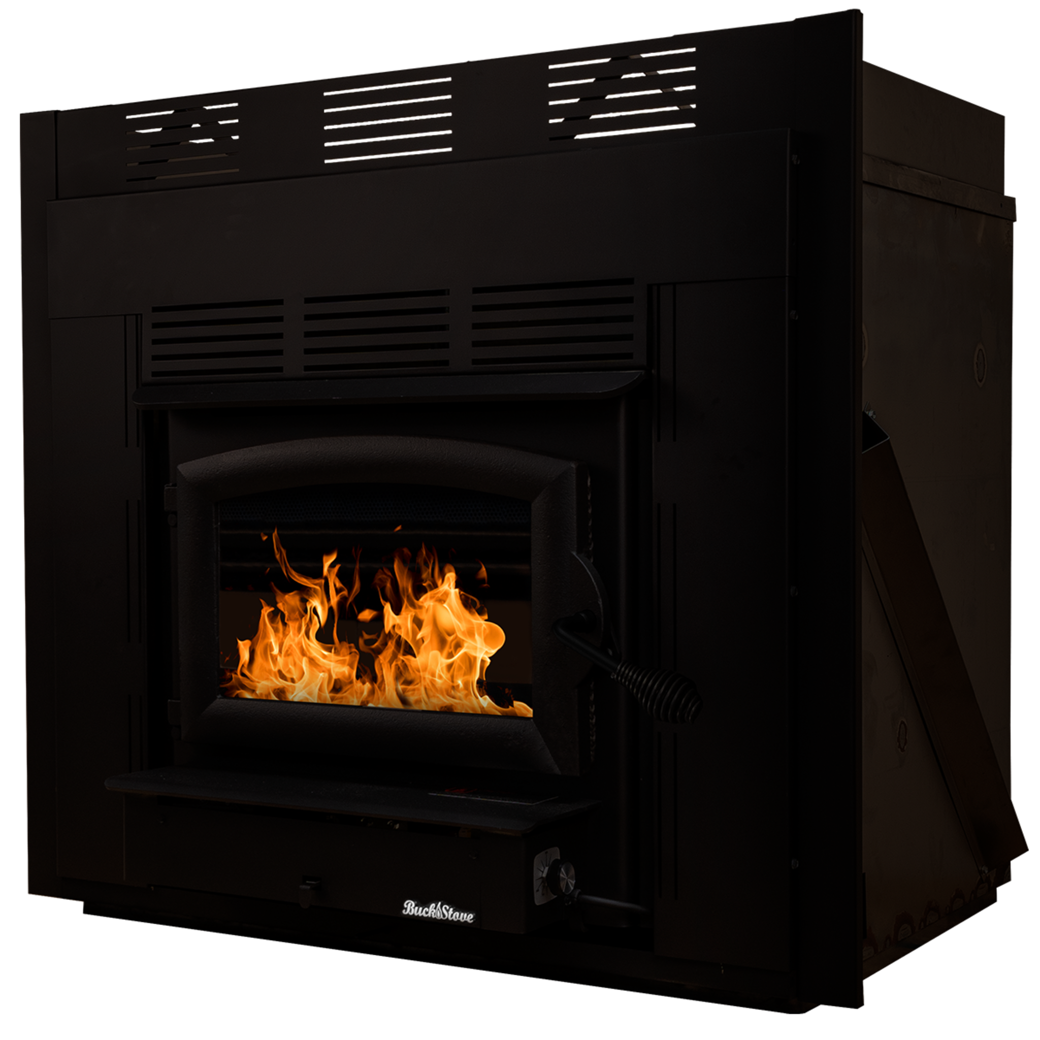 Model Zero-Clearance 21 Non-Catalytic Wood Stove with Black Door & Standard Blower Assembly