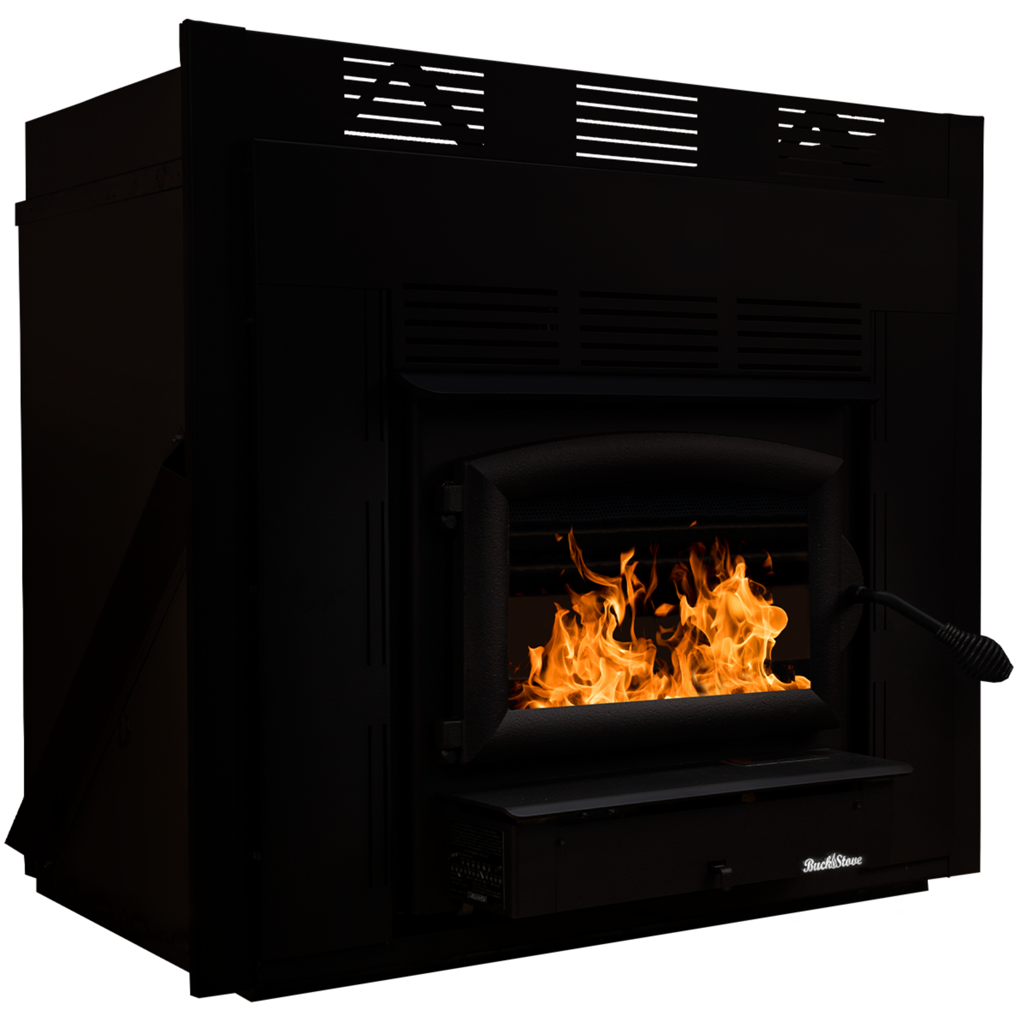 Model Zero-Clearance 21 Non-Catalytic Wood Stove with Black Door & Standard Blower Assembly