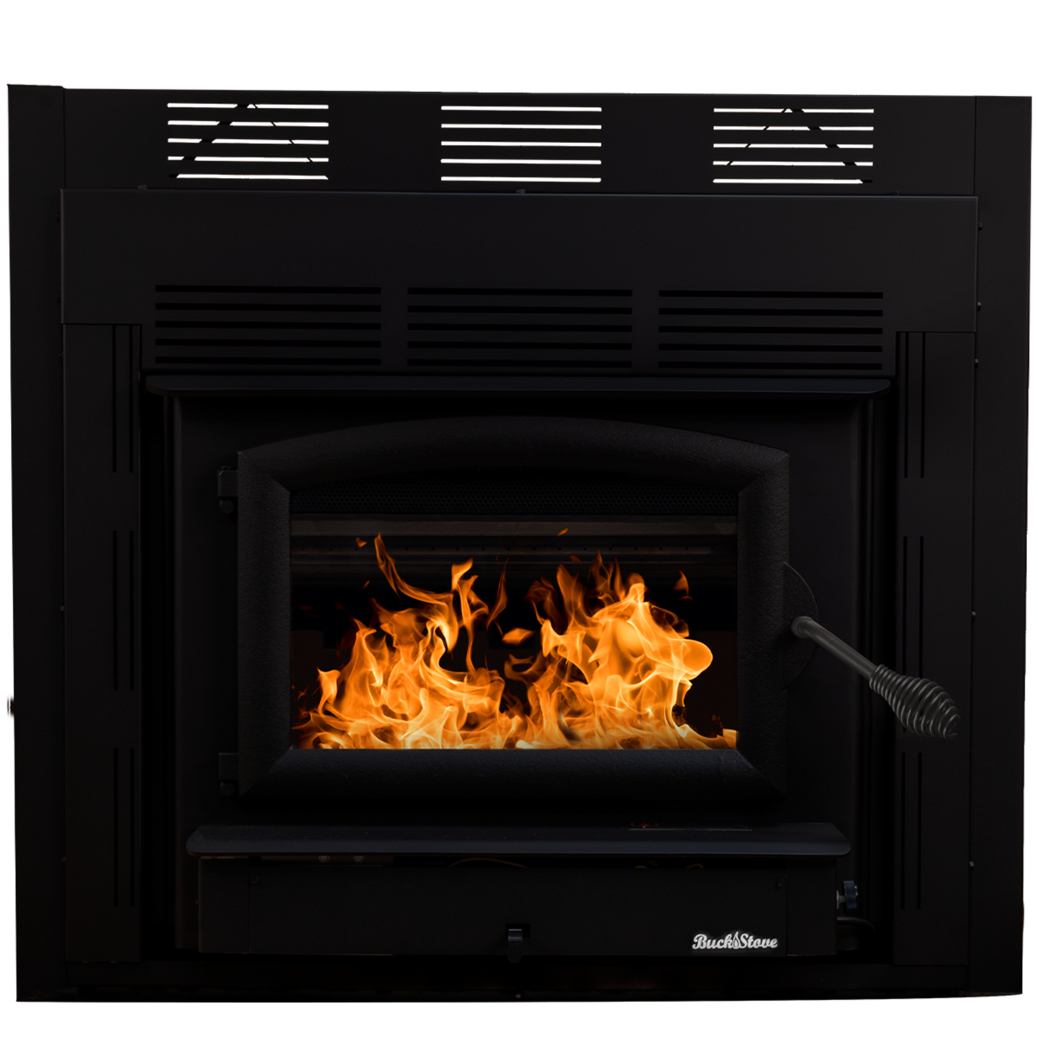 Model Zero-Clearance 74 Non-Catalytic Wood Stove with Black Door & Standard Blower Assembly