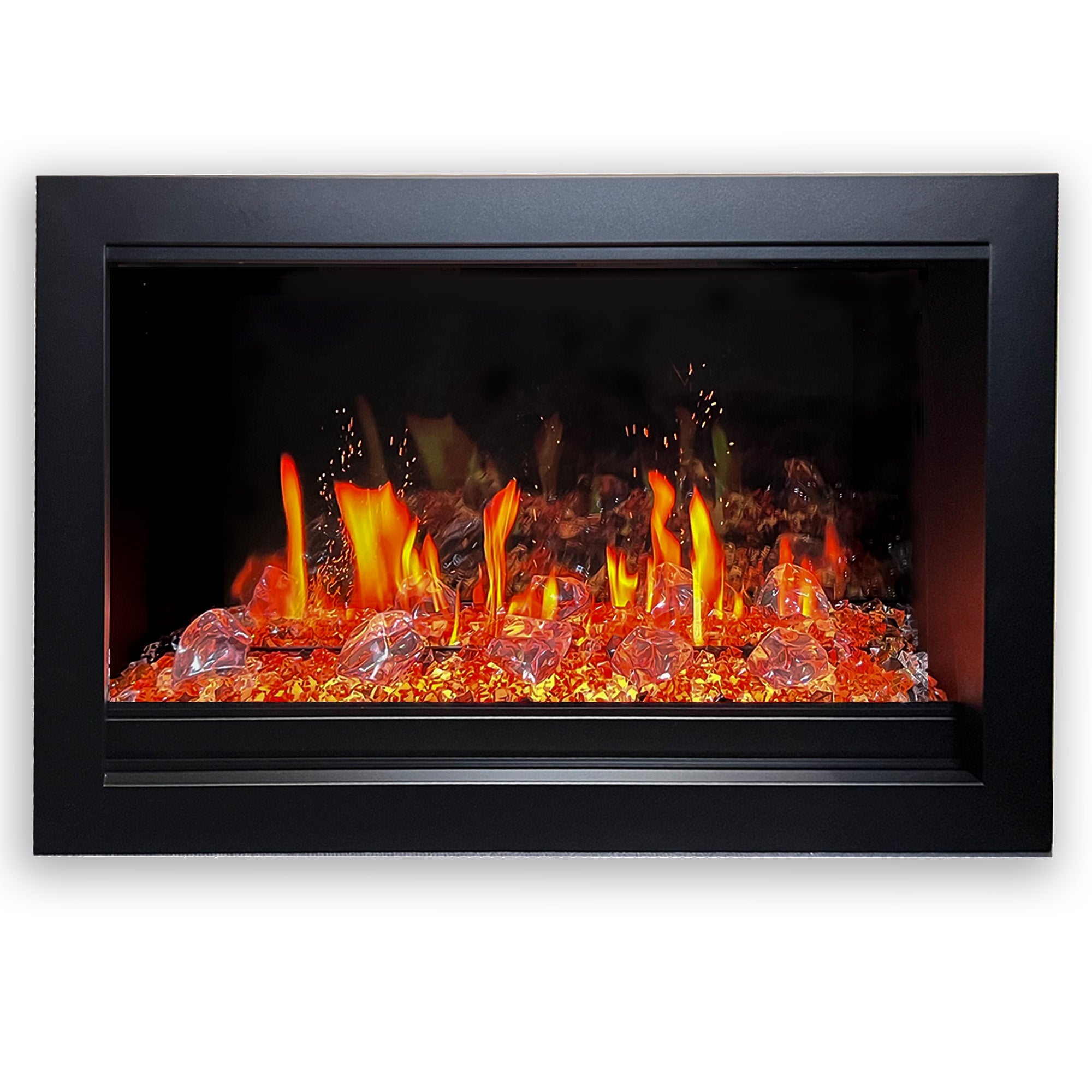 Litedeer Homes LiteStar Smart with Crushed Ice Rocks Electric Fireplace