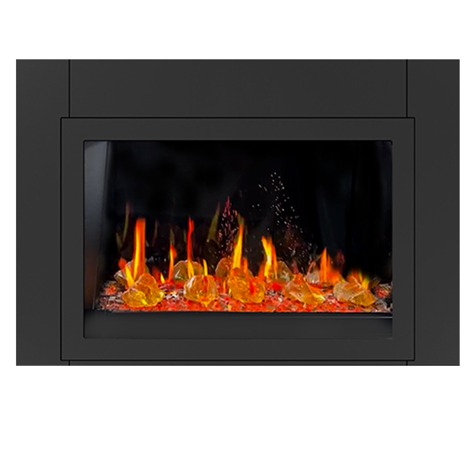 Litedeer Homes LiteStar Smart with Crushed Ice Rocks Electric Fireplace