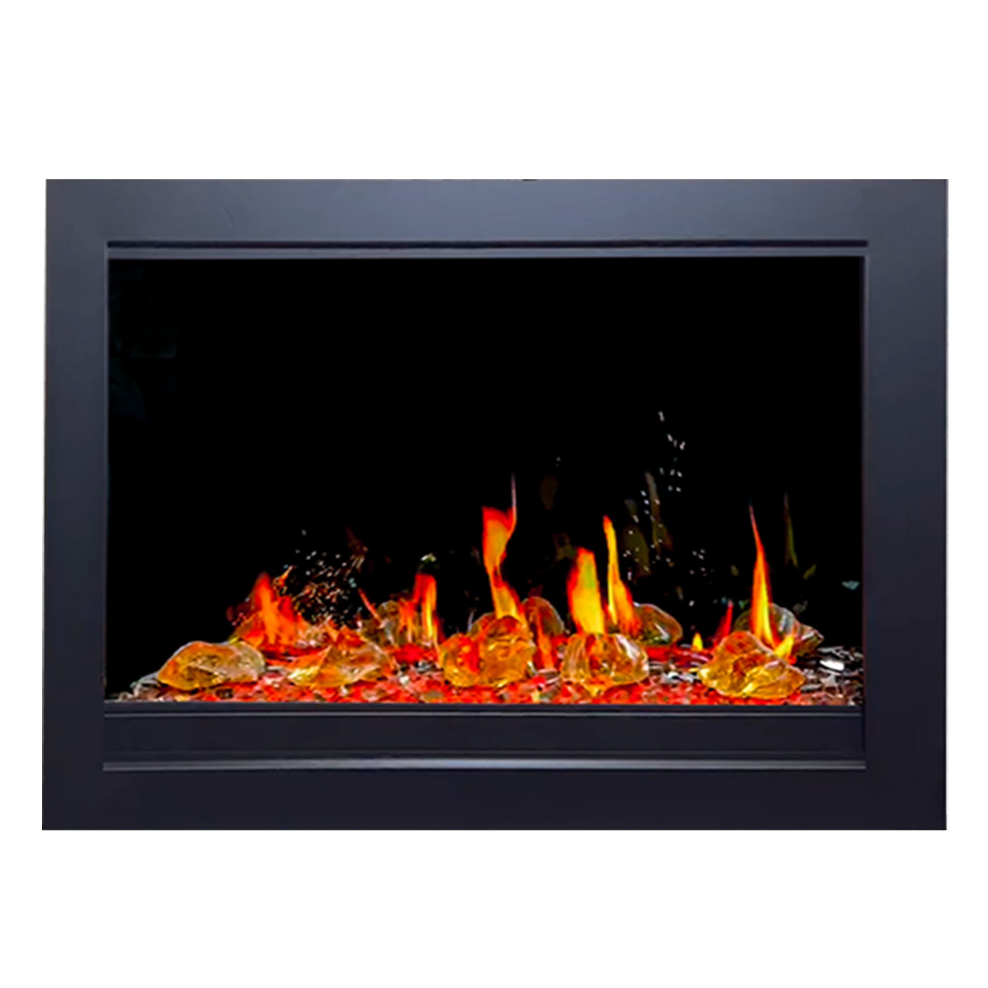 Litedeer Homes LiteStar Smart with Reflective Amber Glass Electric Fireplace