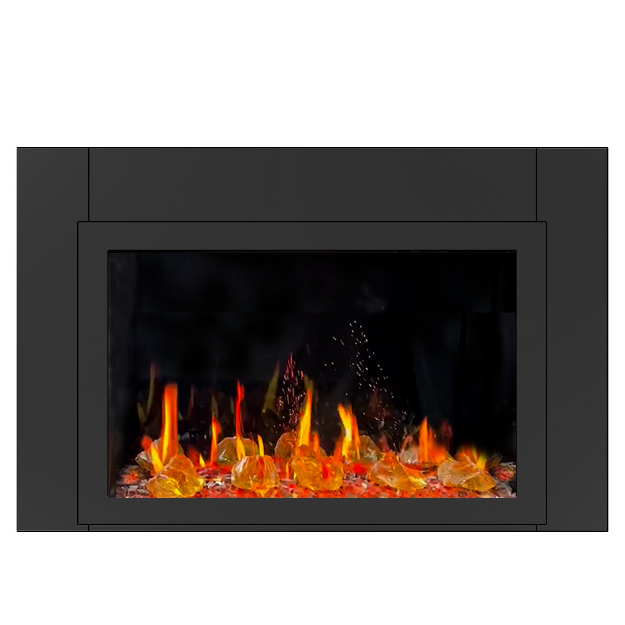 Litedeer Homes LiteStar Smart with Reflective Amber Glass Electric Fireplace