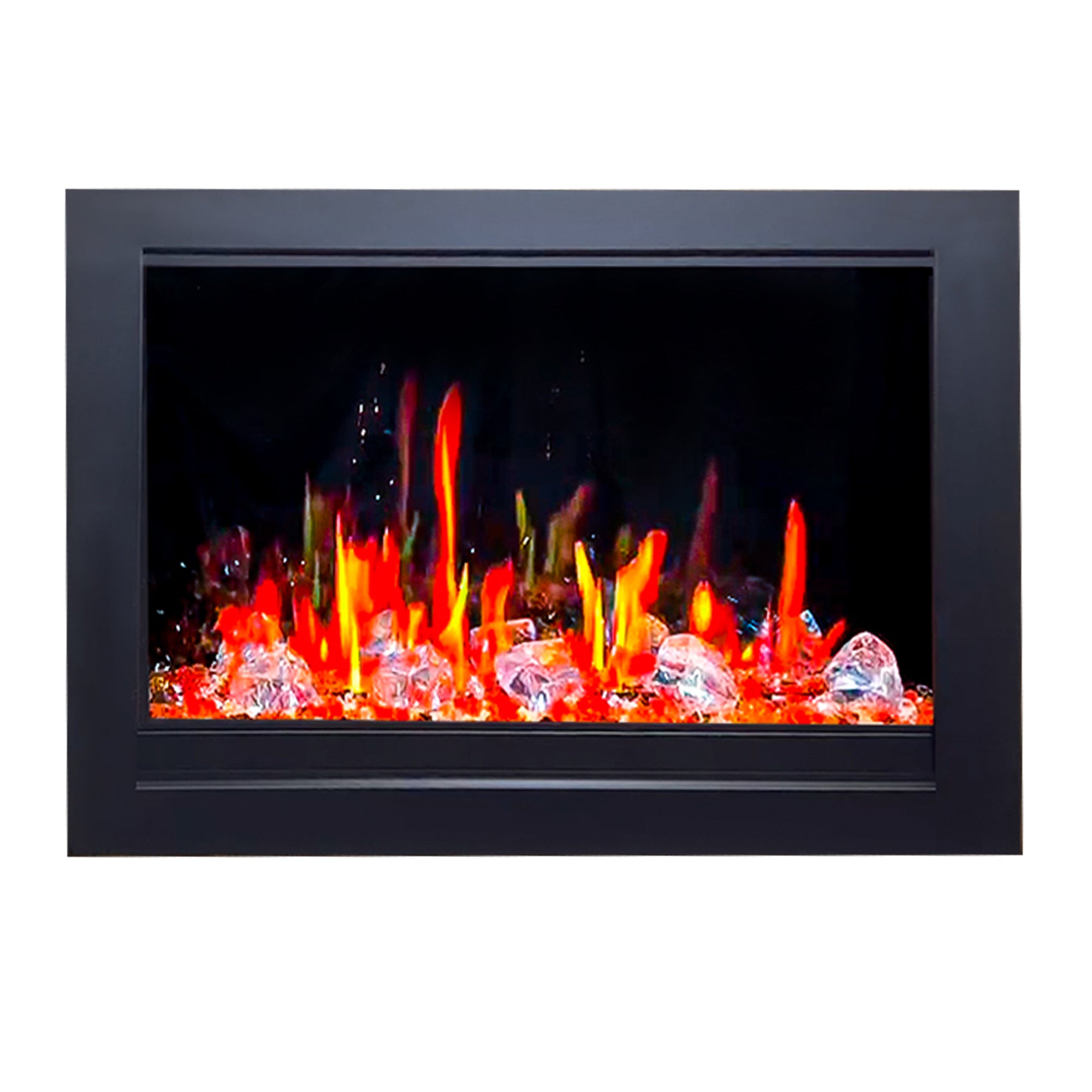 Litedeer Homes LiteStar Smart with Crushed Ice Rocks Electric Fireplace