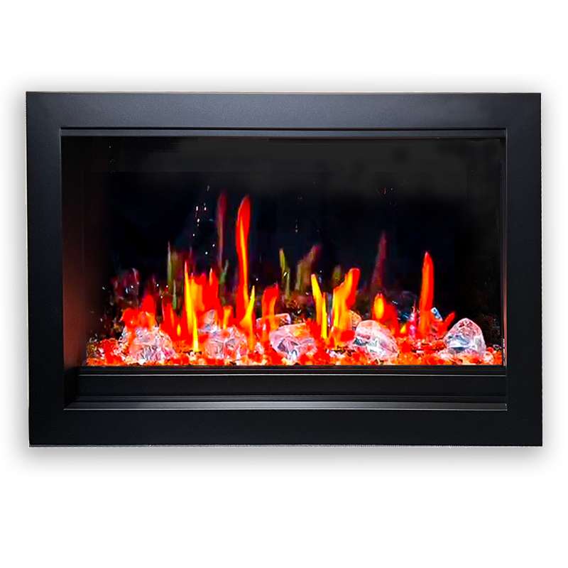 Litedeer Homes LiteStar Smart with Crushed Ice Rocks Electric Fireplace