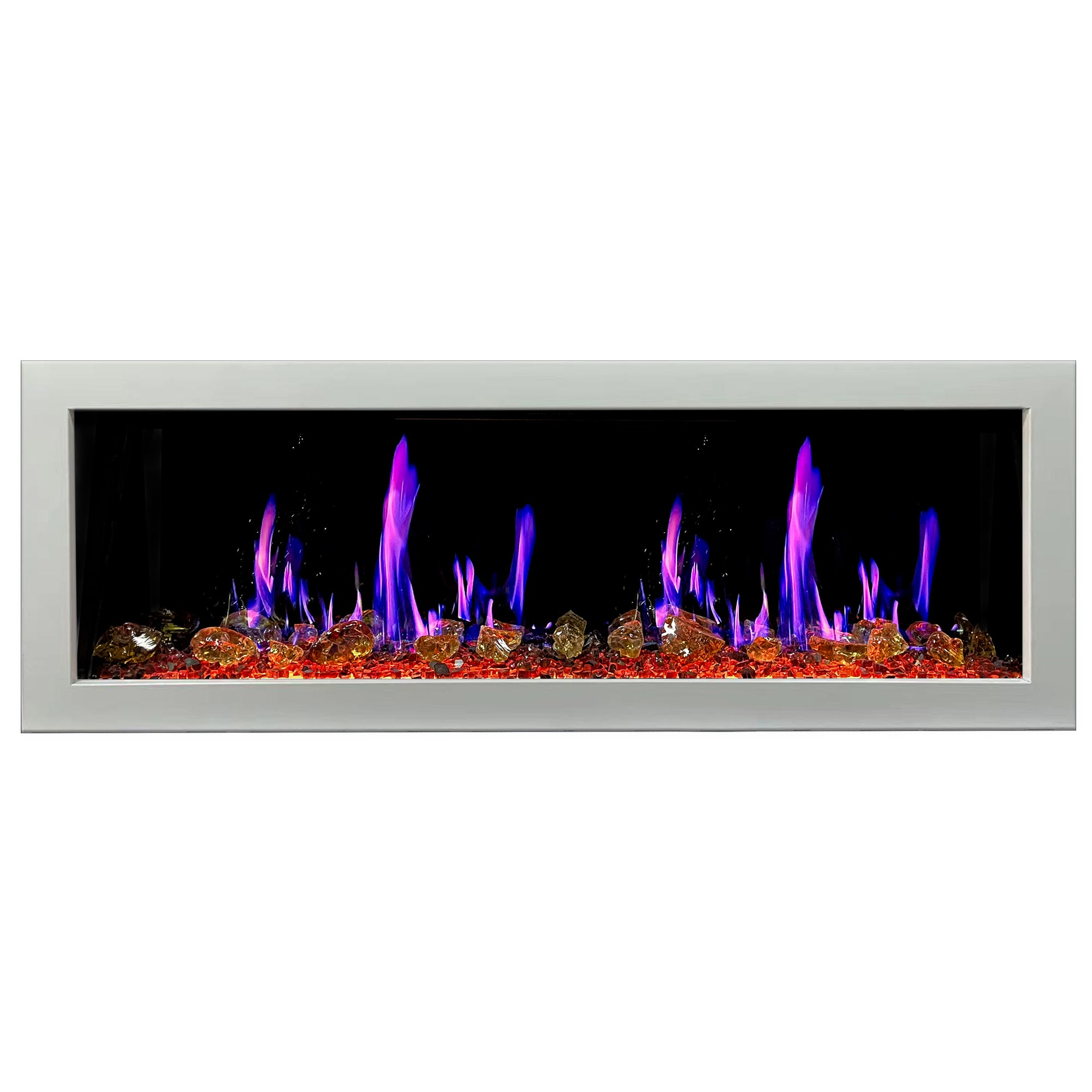 Litedeer Homes Gloria II Smart Wall Mount with Reflective Amber Glass Elecritc Fireplace