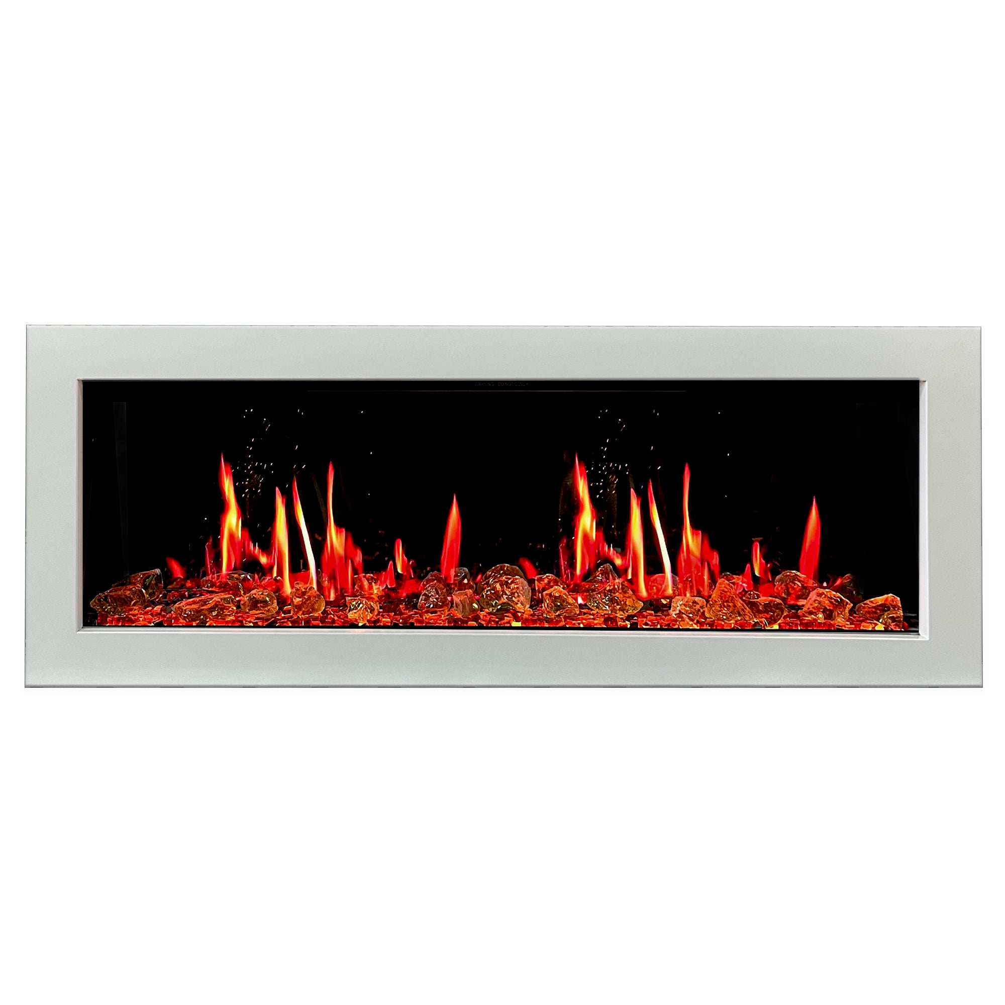 Litedeer Homes Gloria II Smart Wall Mount with Reflective Amber Glass Elecritc Fireplace