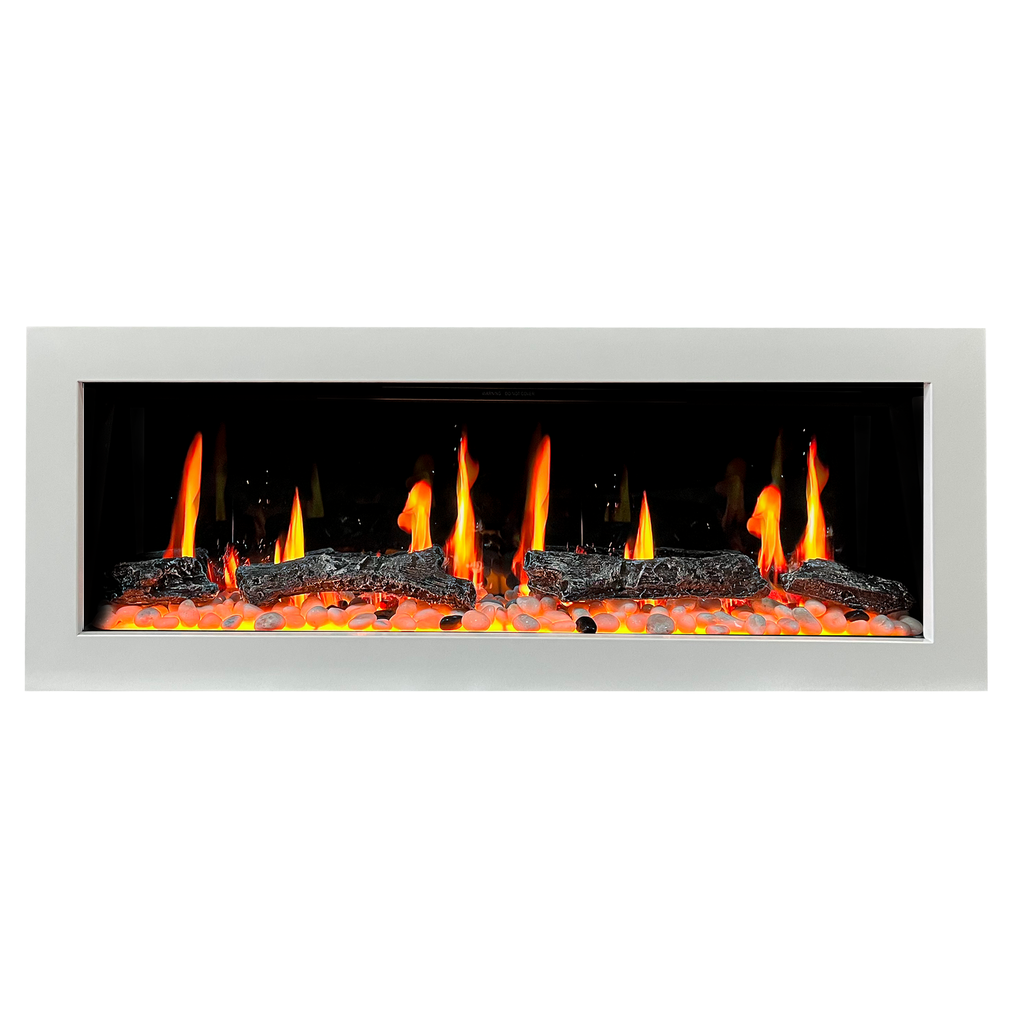 Litedeer Homes Gloria II Smart Wall Mount with Driftwood Logs and River Rocks Electric Fireplace