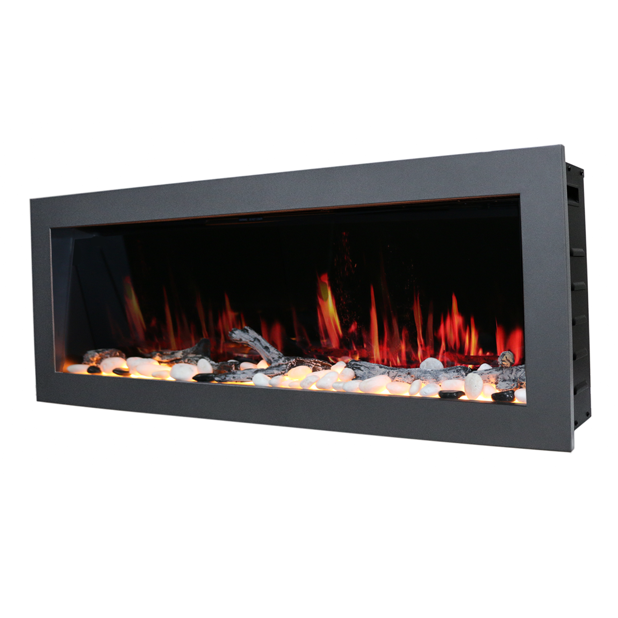 Latitude 55" Ultra Slim Buil-in with Driftwood Logs and River Rock Electric Fireplace ZEF55V