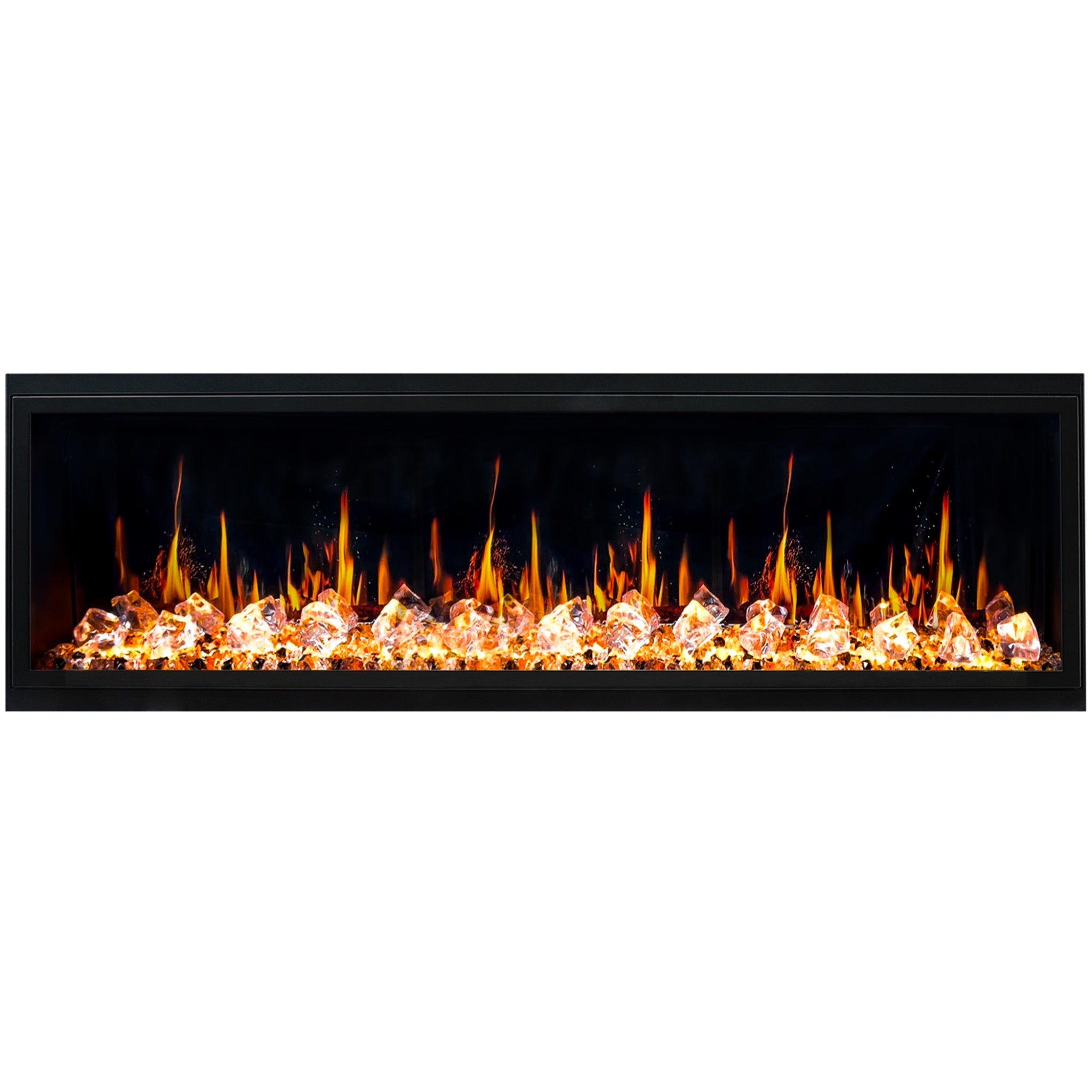 Litedeer Homes Latitude Built-in with Crushed Ice Rocks Electric Fireplace