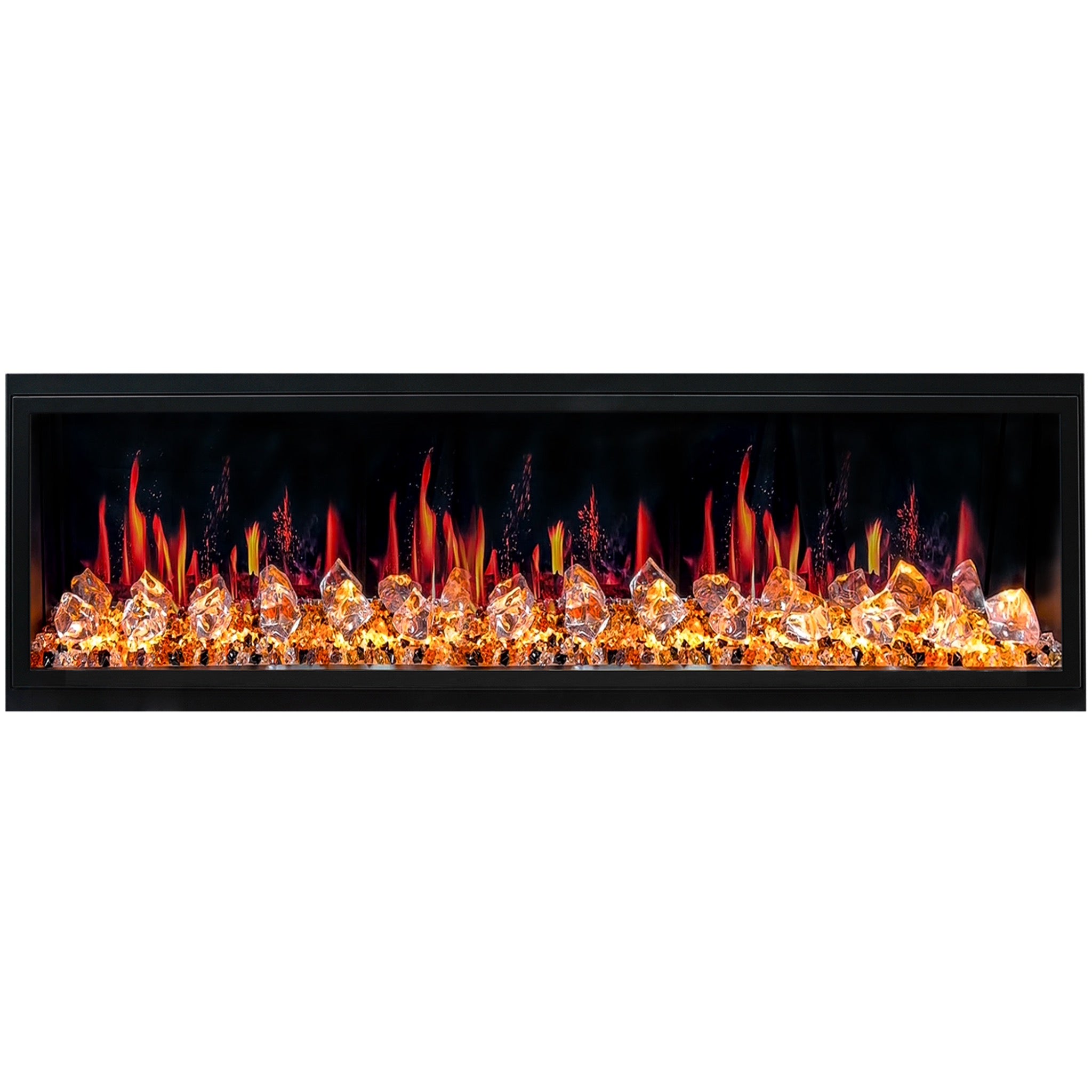 Litedeer Homes Latitude Built-in with Crushed Ice Rocks Electric Fireplace