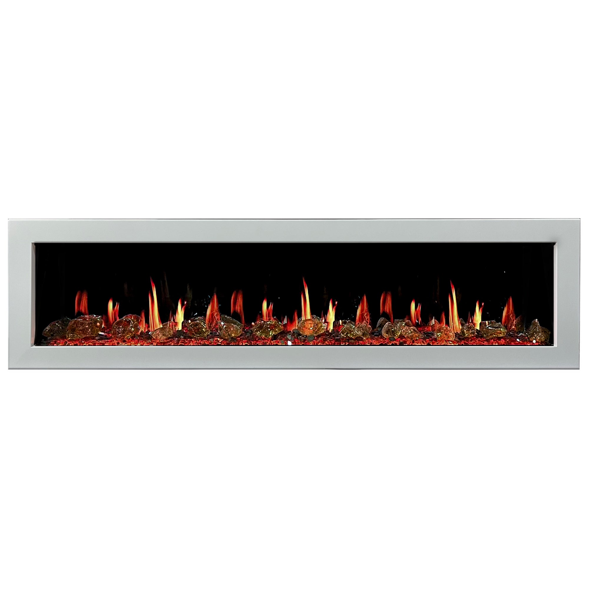 Litedeer Homes Gloria II Smart Wall Mount with Reflective Amber Glass Elecritc Fireplace