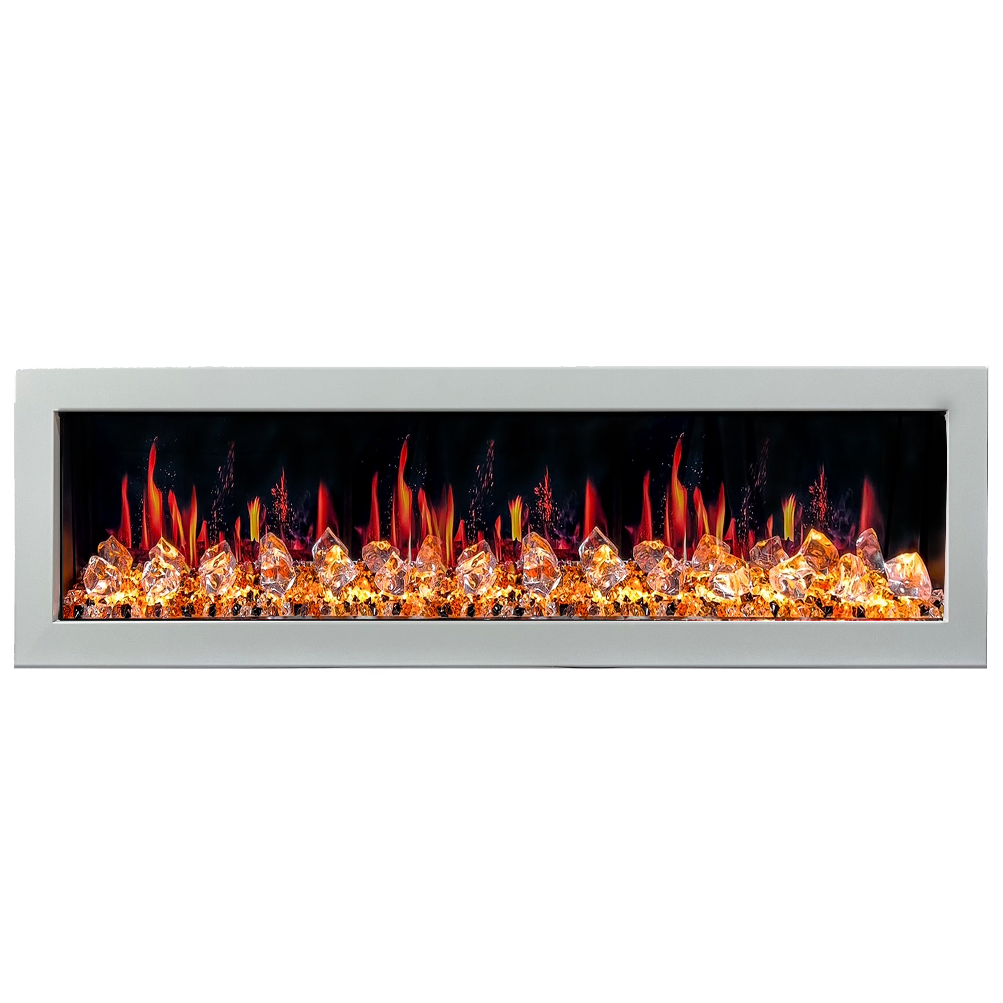 Litedeer Homes Glora II Seamless Push-in with Crushed Ice Rock Electric Fireplace