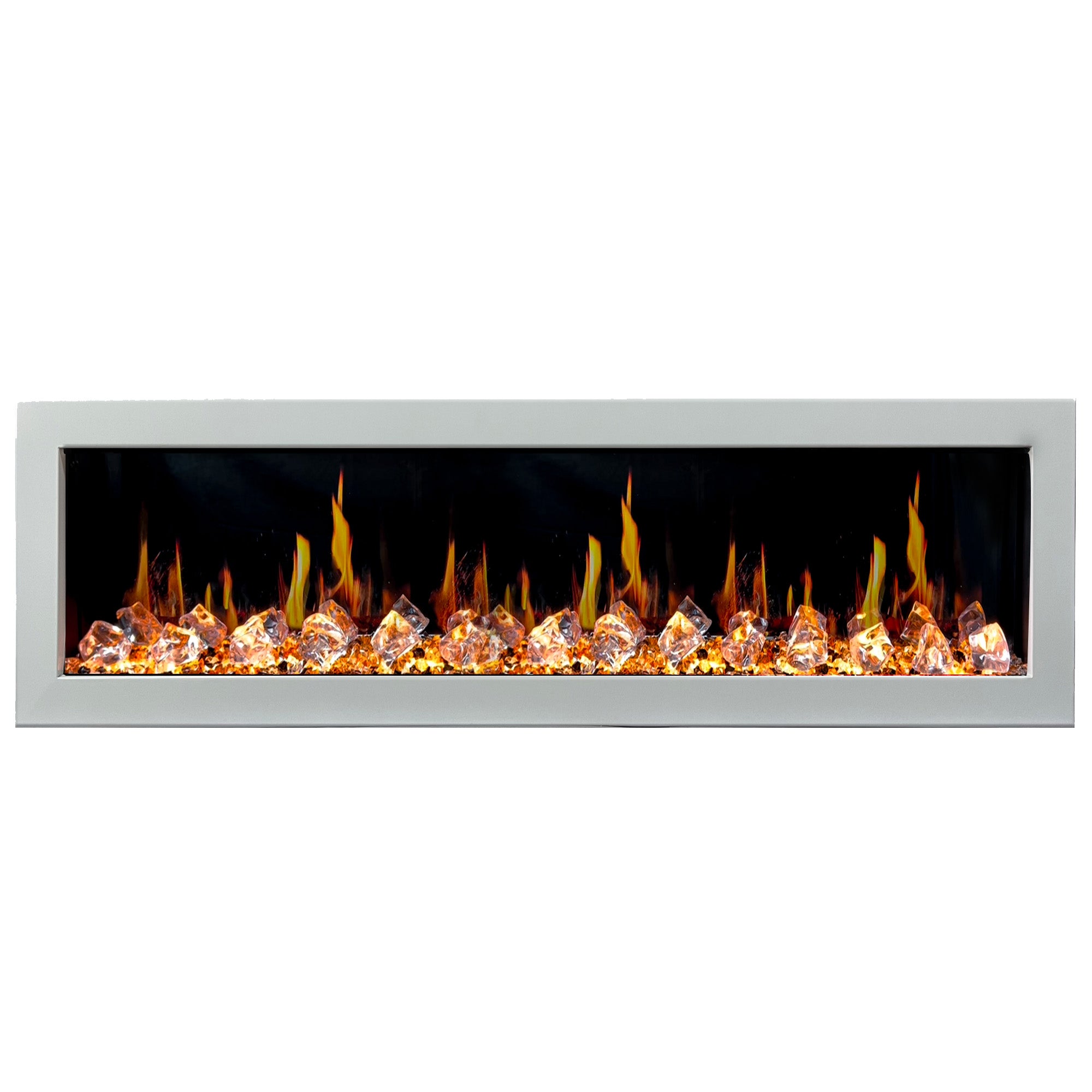 Litedeer Homes Glora II Seamless Push-in with Crushed Ice Rock Electric Fireplace