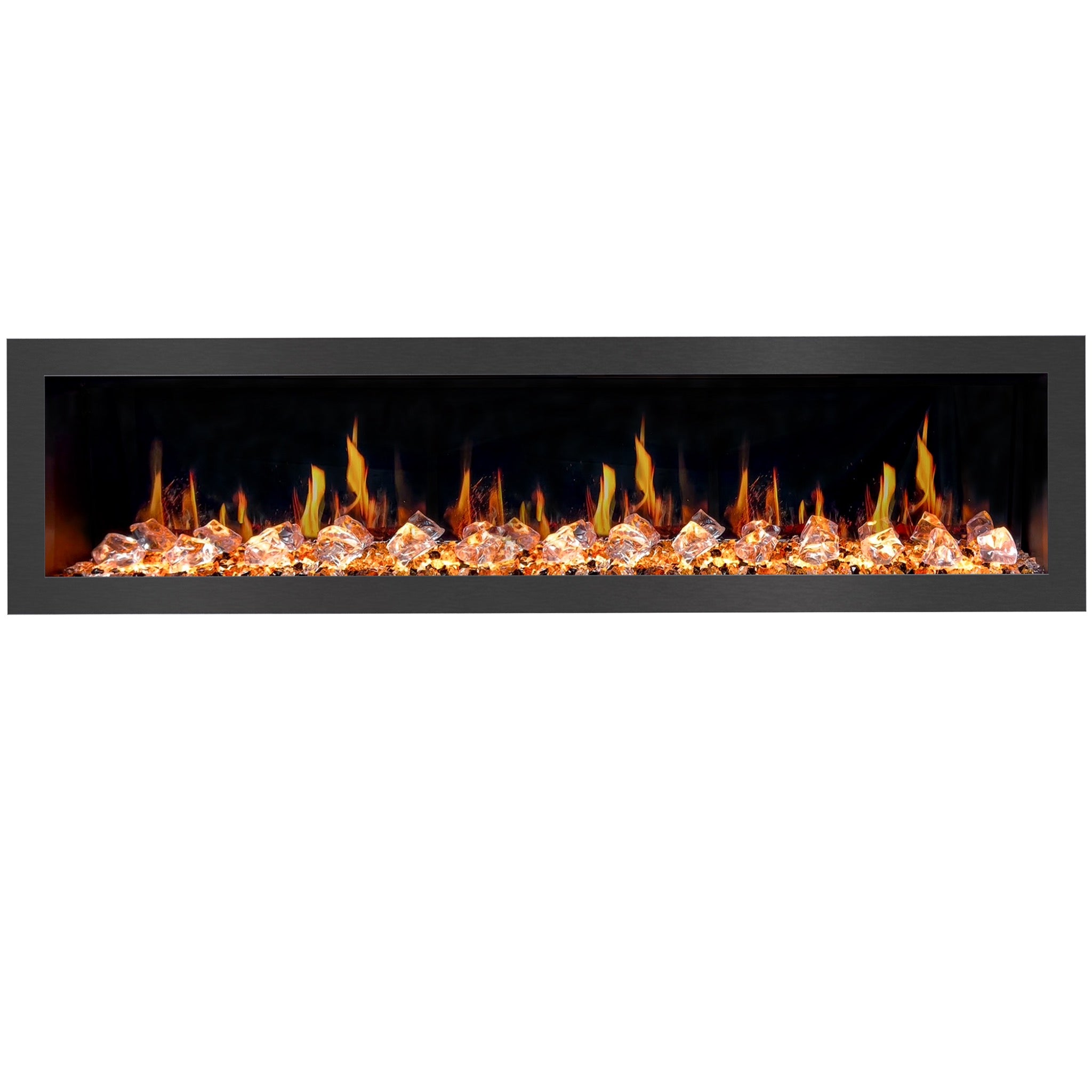 Litedeer Homes Latitude Built-in with Crushed Ice Rocks Electric Fireplace