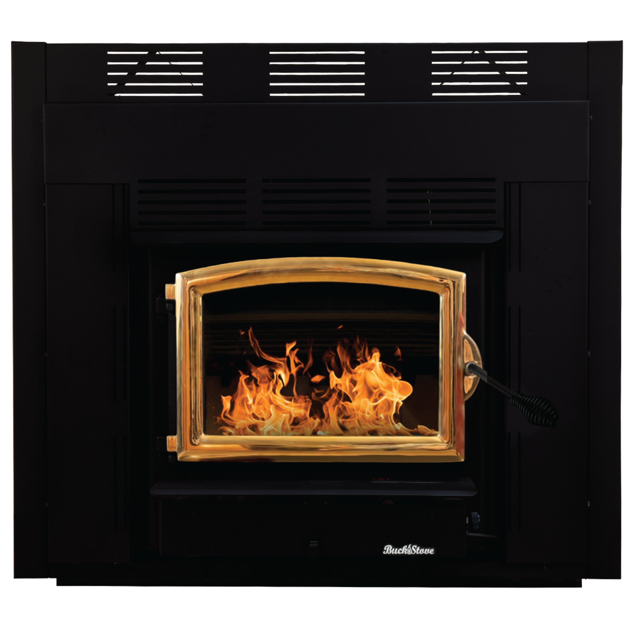 Model Zero-Clearance 21 Non-Catalytic Wood Stove with Gold Door & Standard Blower Assembly