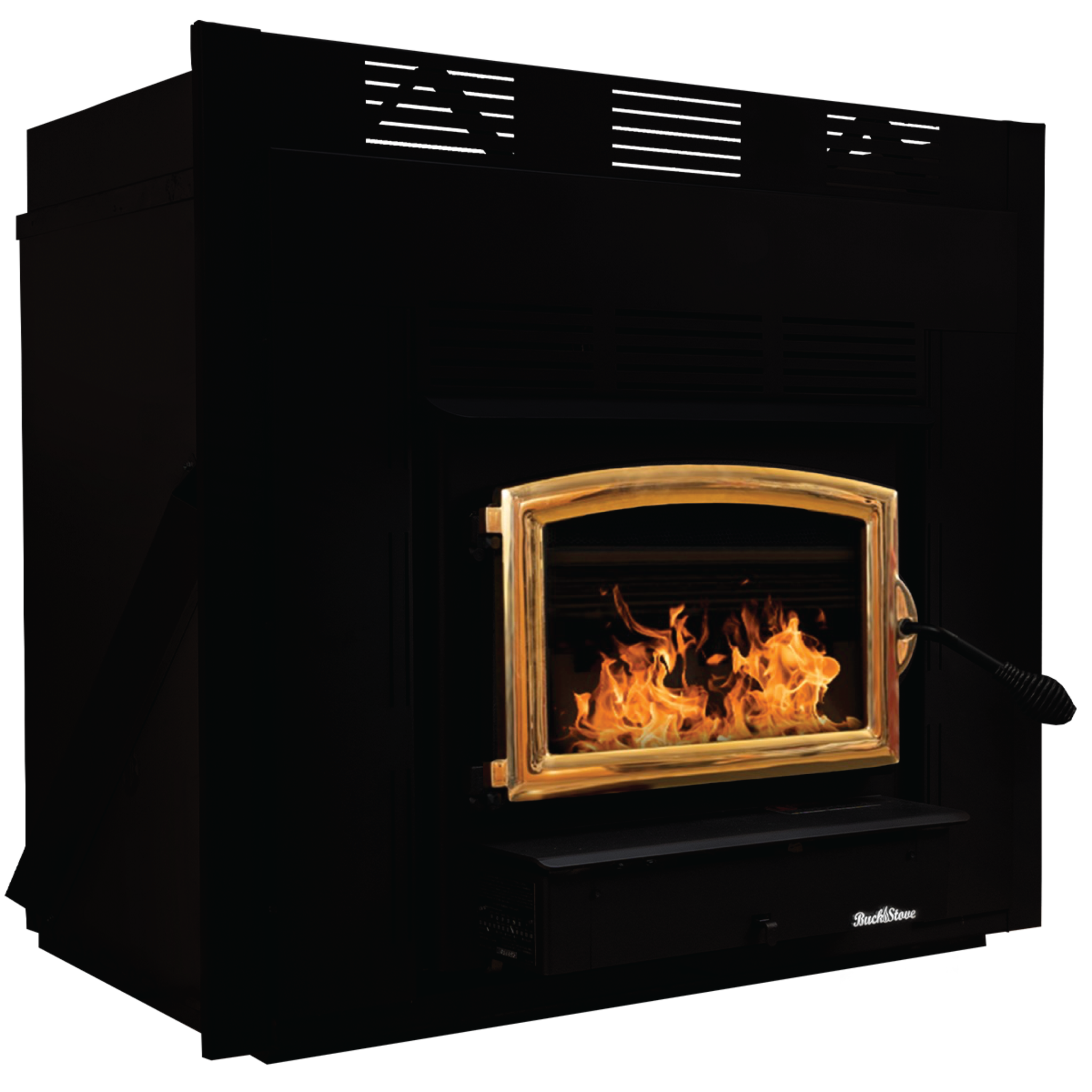 Model Zero-Clearance 21 Non-Catalytic Wood Stove with Gold Door & Standard Blower Assembly