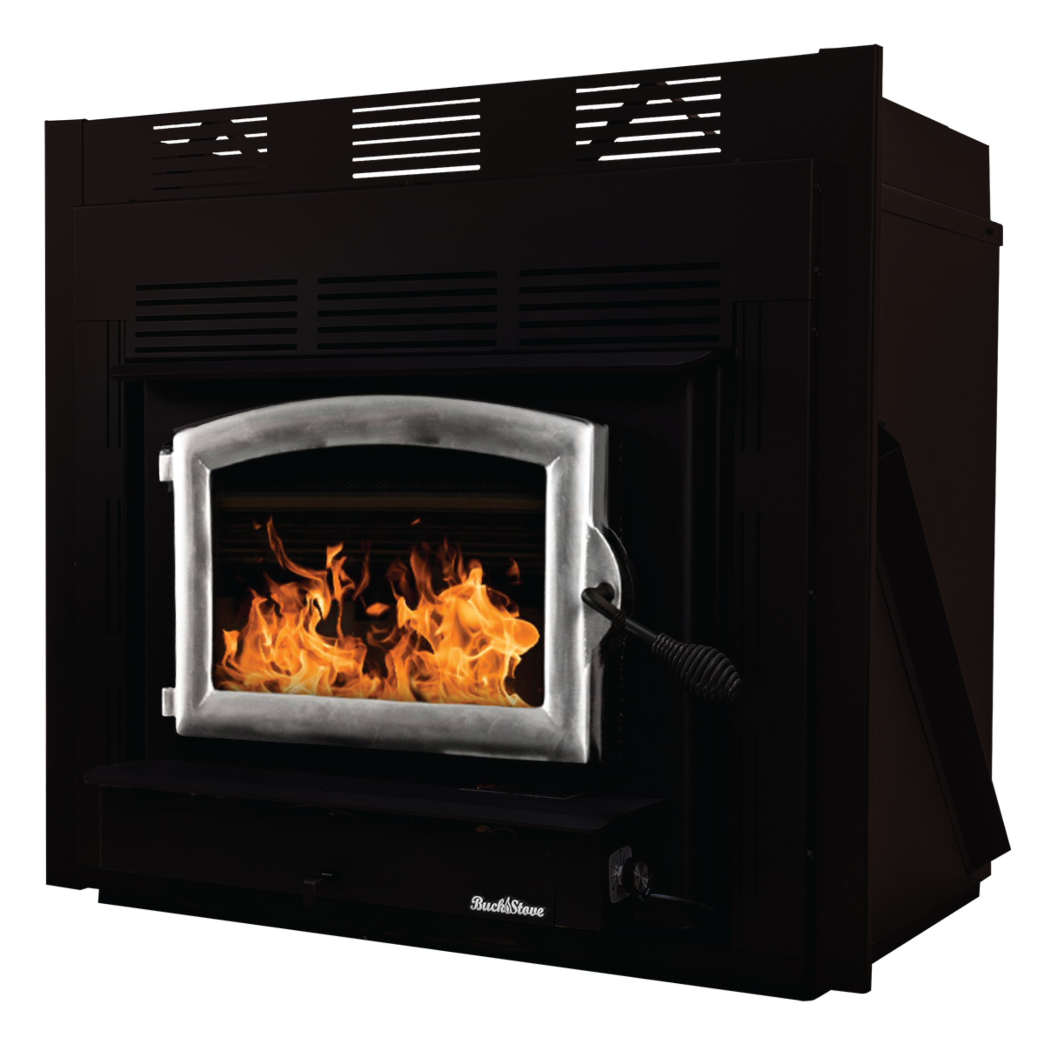 Model Zero-Clearance 74 Non-Catalytic Wood Stove with Pewter Door & Standard Blower Assembly