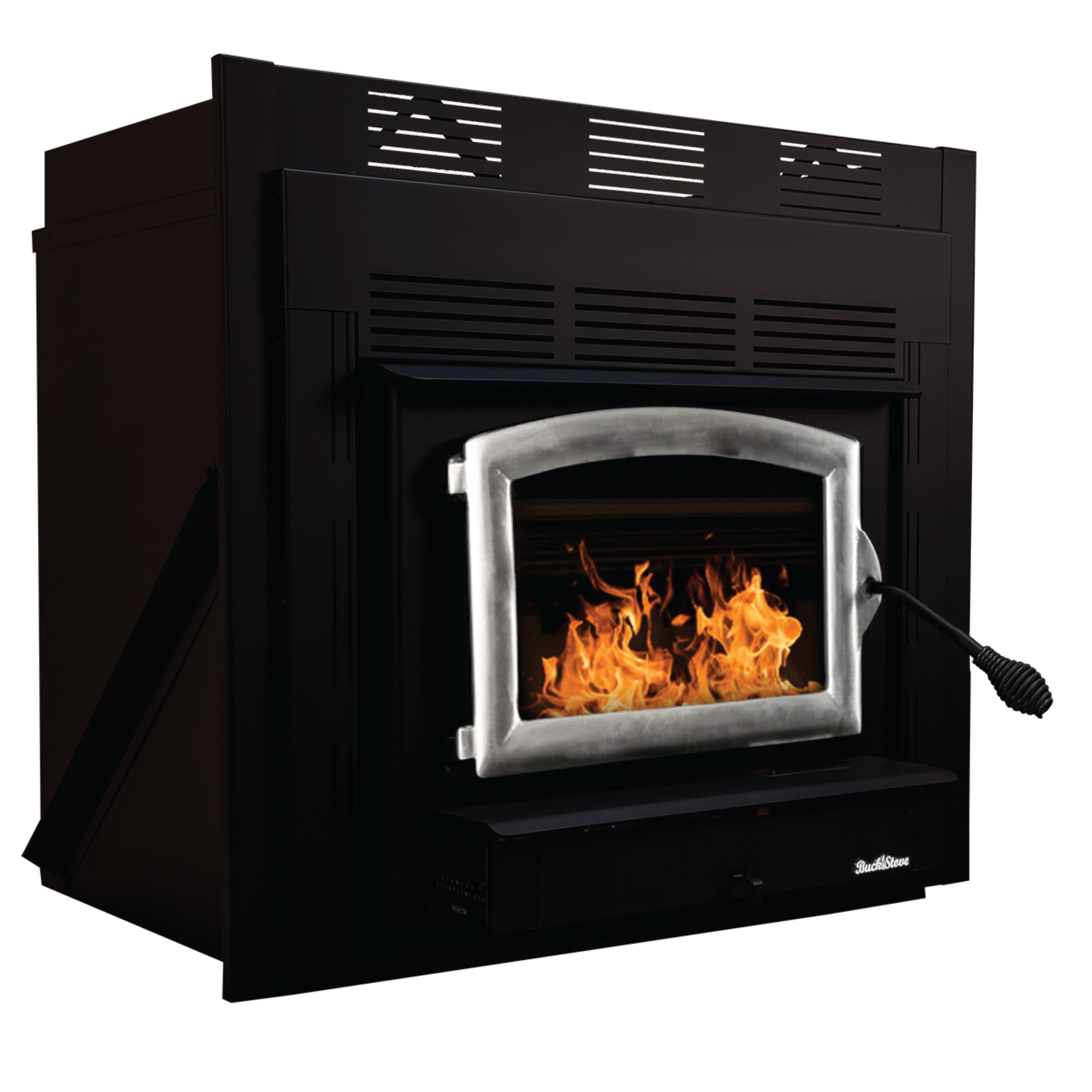 Model Zero-Clearance 74 Non-Catalytic Wood Stove with Pewter Door & Standard Blower Assembly