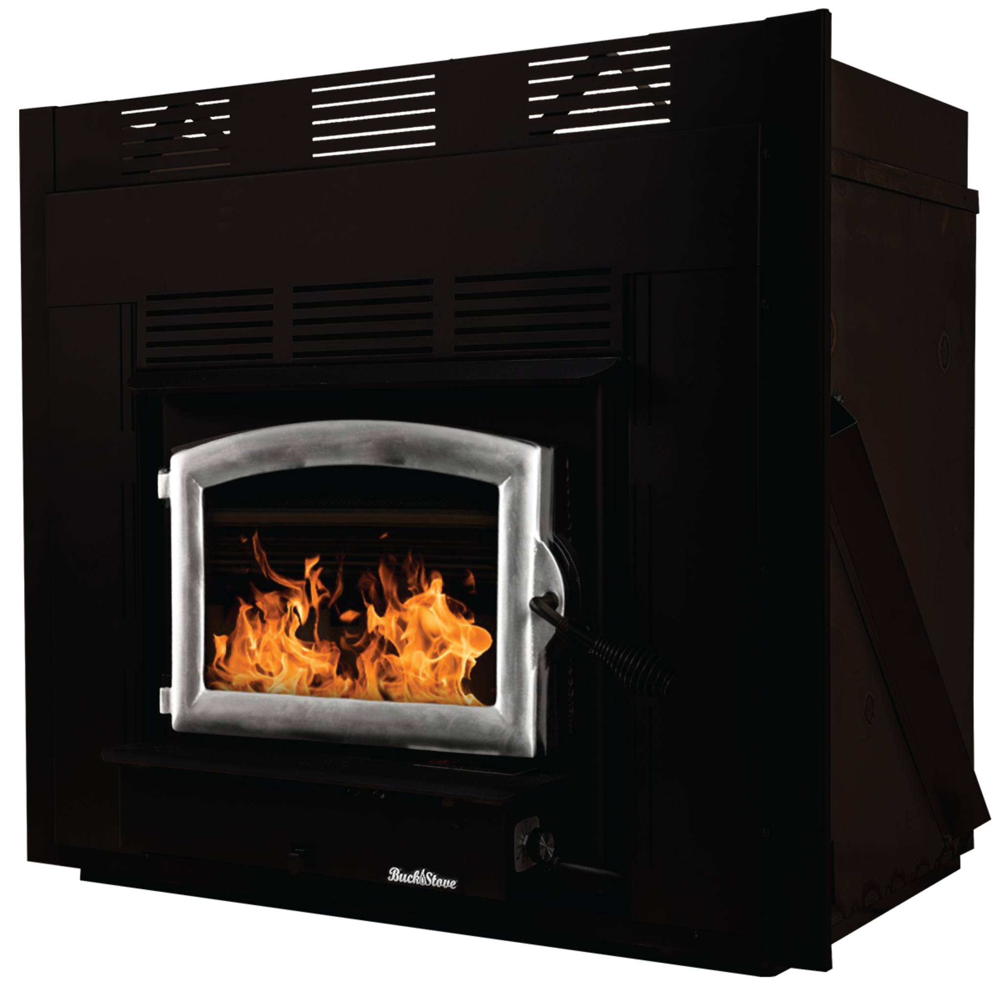 Model Zero-Clearance 21 Non-Catalytic Wood Stove with Pewter Door & Standard Blower Assembly